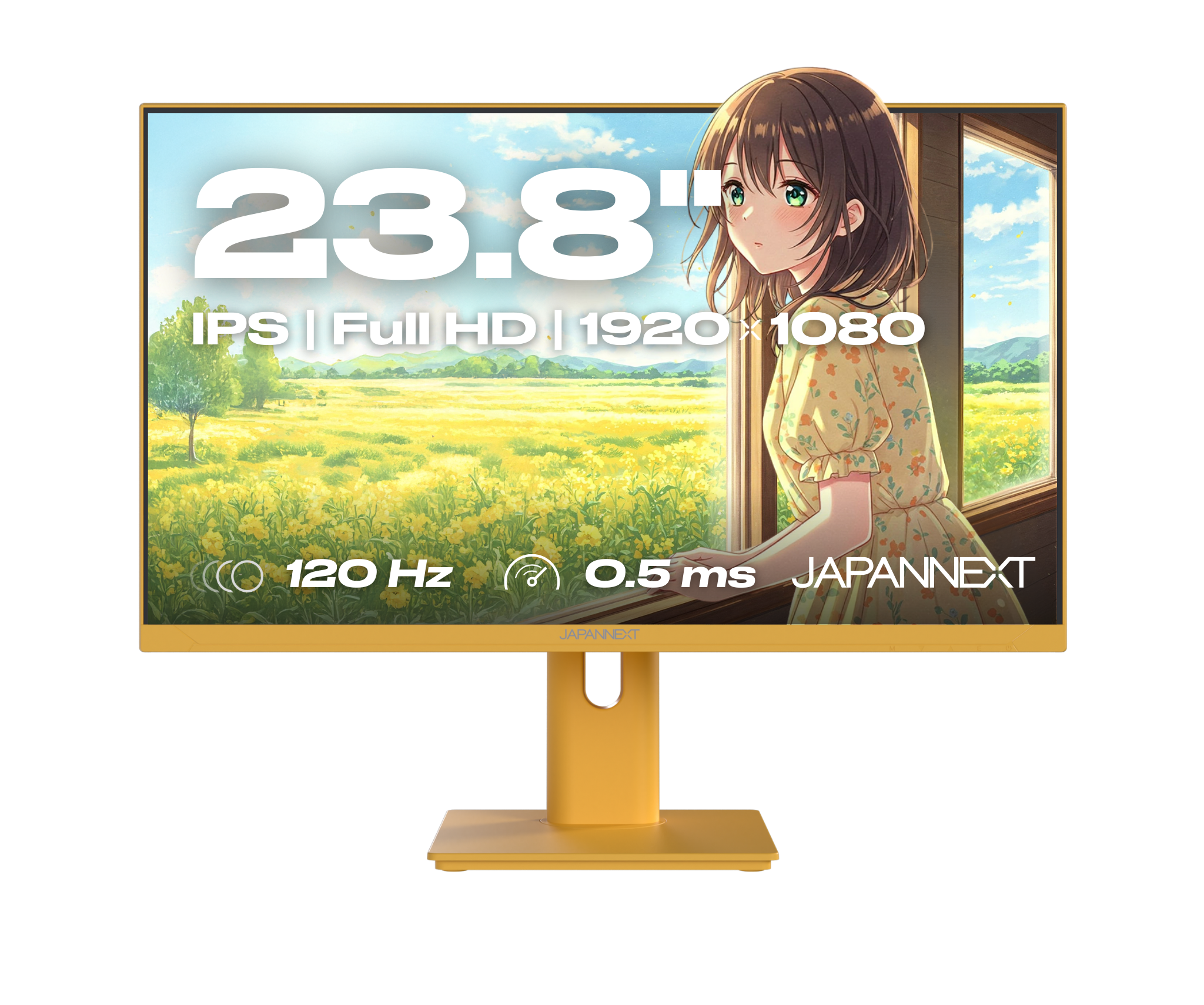 Monitor Gaming | 23,8" | IPS | FHD | 120 Hz | Amarillo pastel