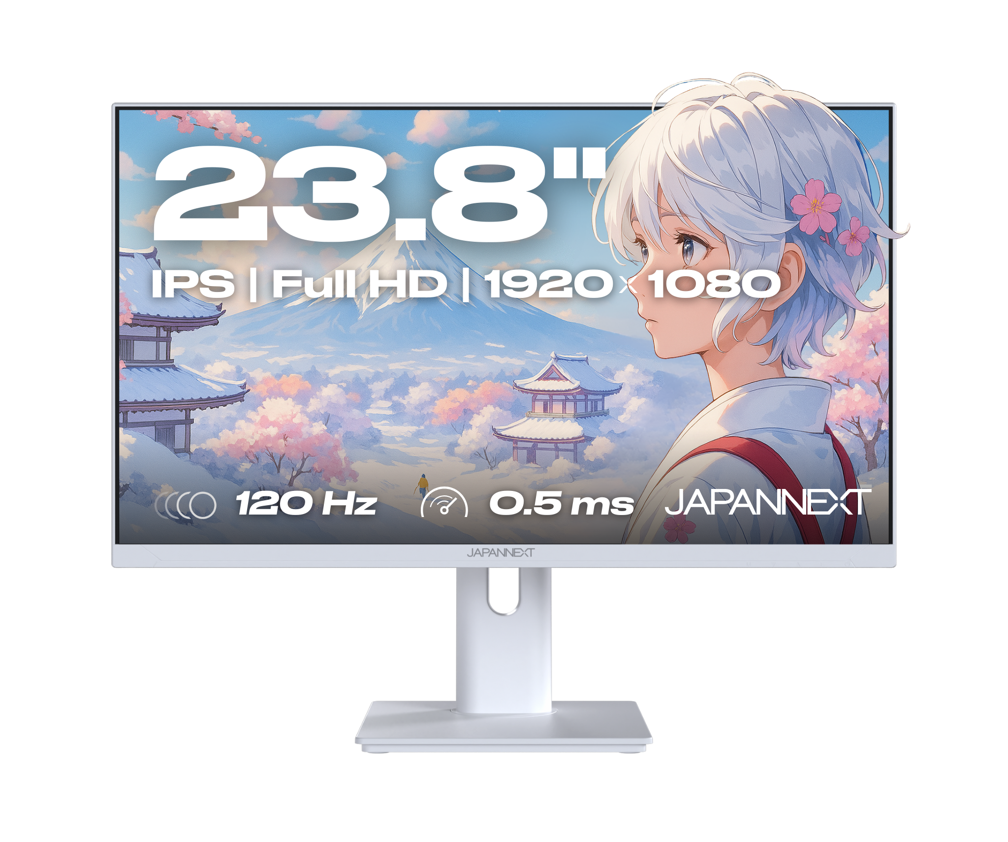 Monitor Gaming | 23,8" | IPS | FHD | 120 Hz | Blanco pastel