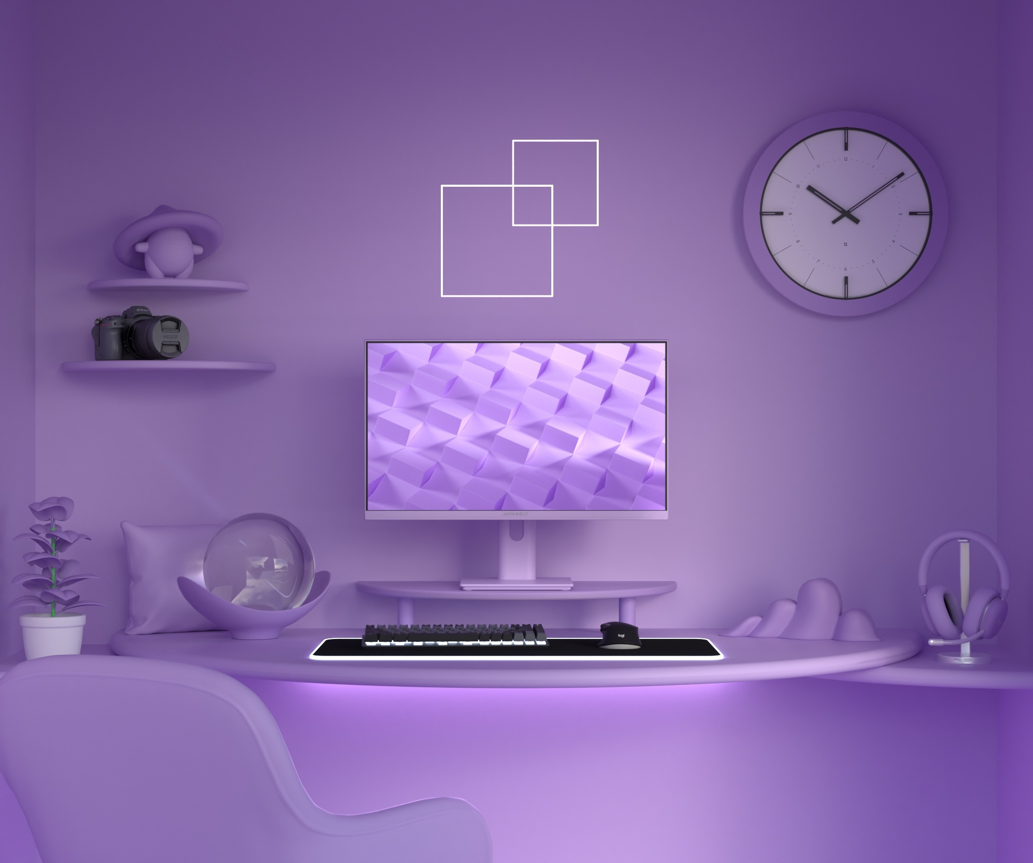 Monitor Gaming | 23,8" | IPS | Full HD | 120 Hz | Violeta pastel