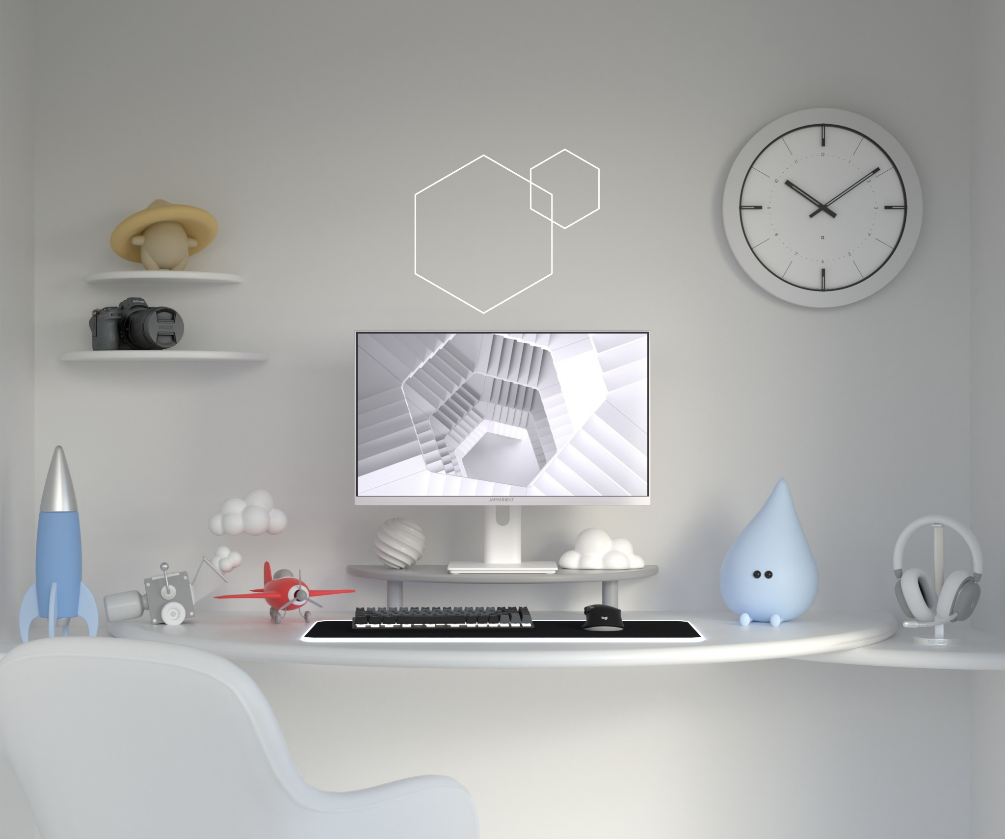 Monitor Gaming | 23,8" | IPS | FHD | 120 Hz | Blanco pastel