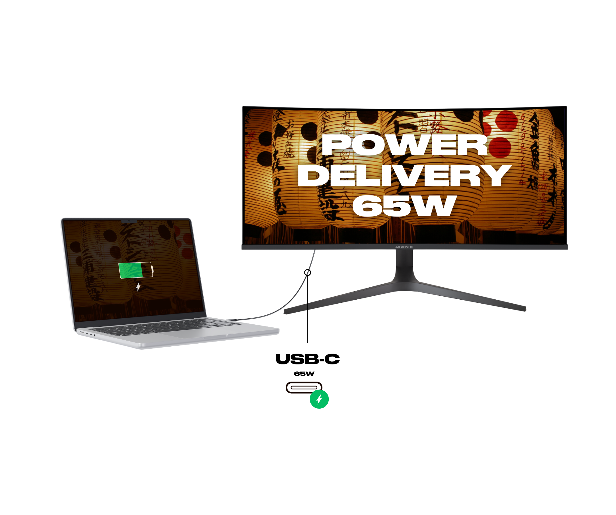 Monitor de PC curvo | 34" | UWQHD | Panel IPS | USB-C (+ carga de 65W)