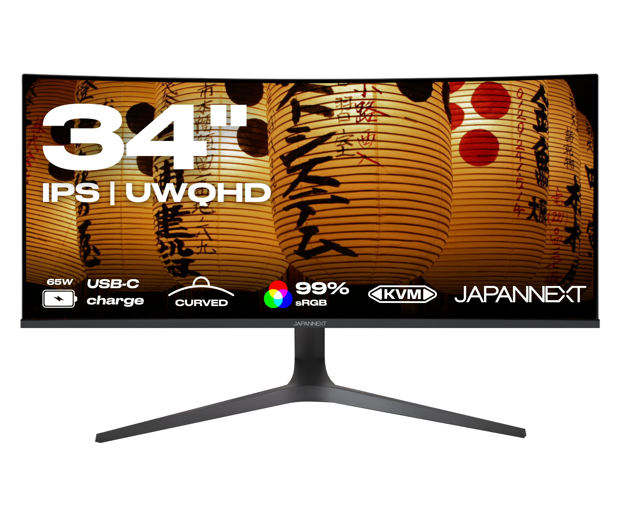 Monitor de PC curvo | 34" | UWQHD | Panel IPS | USB-C (+ carga de 65W)