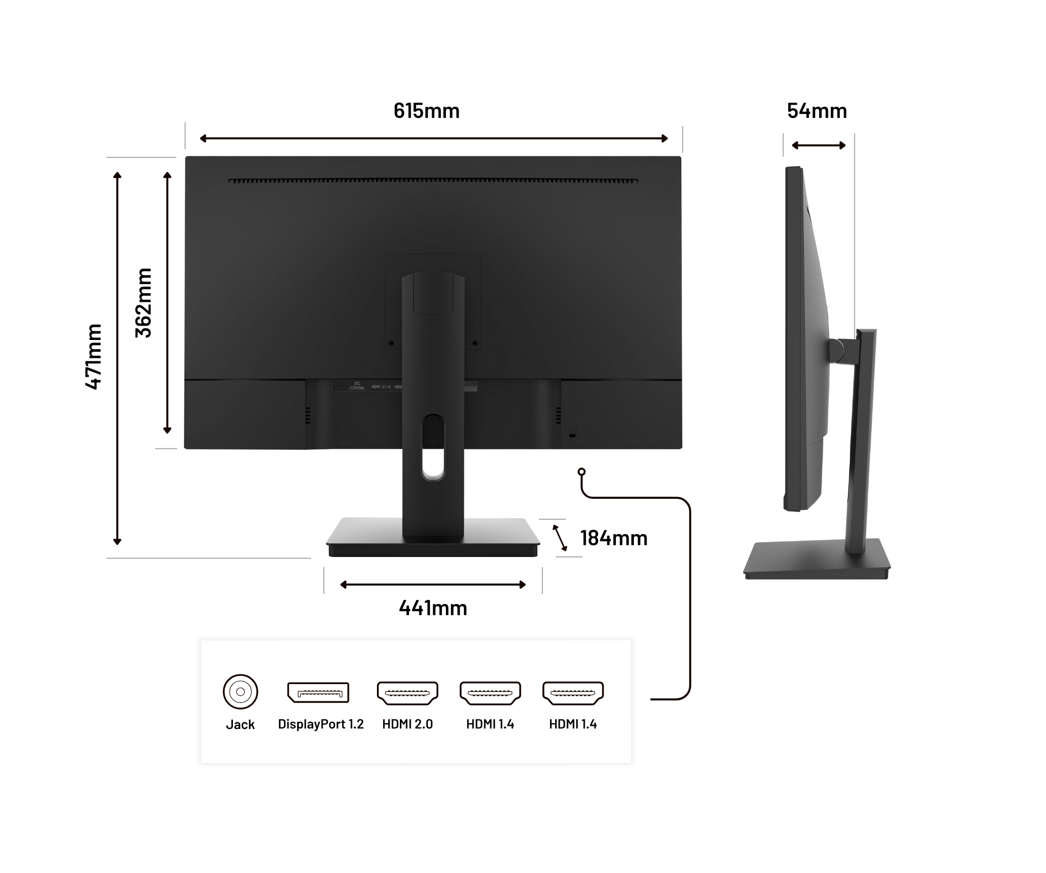Monitor de PC para oficina | 27" | 4K UHD | 60Hz