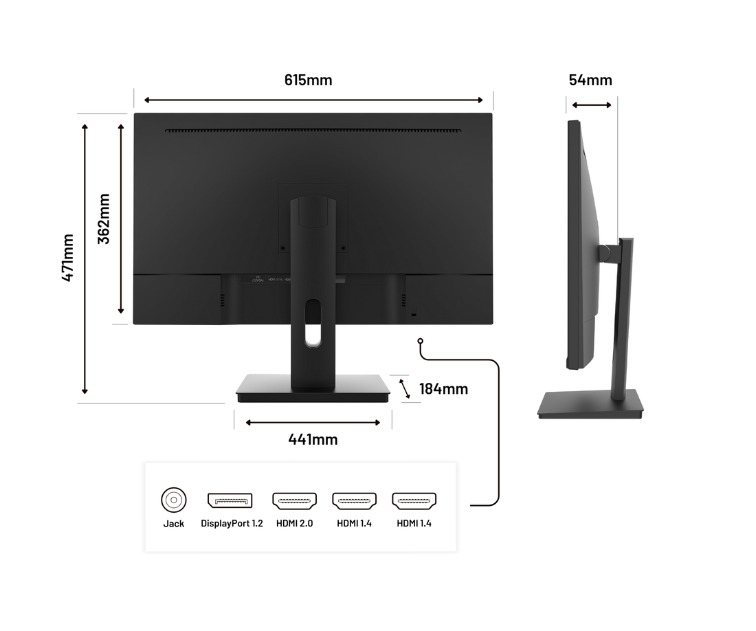 Monitor de PC para oficina | 27" | 4K UHD | 60Hz (reacondicionado)