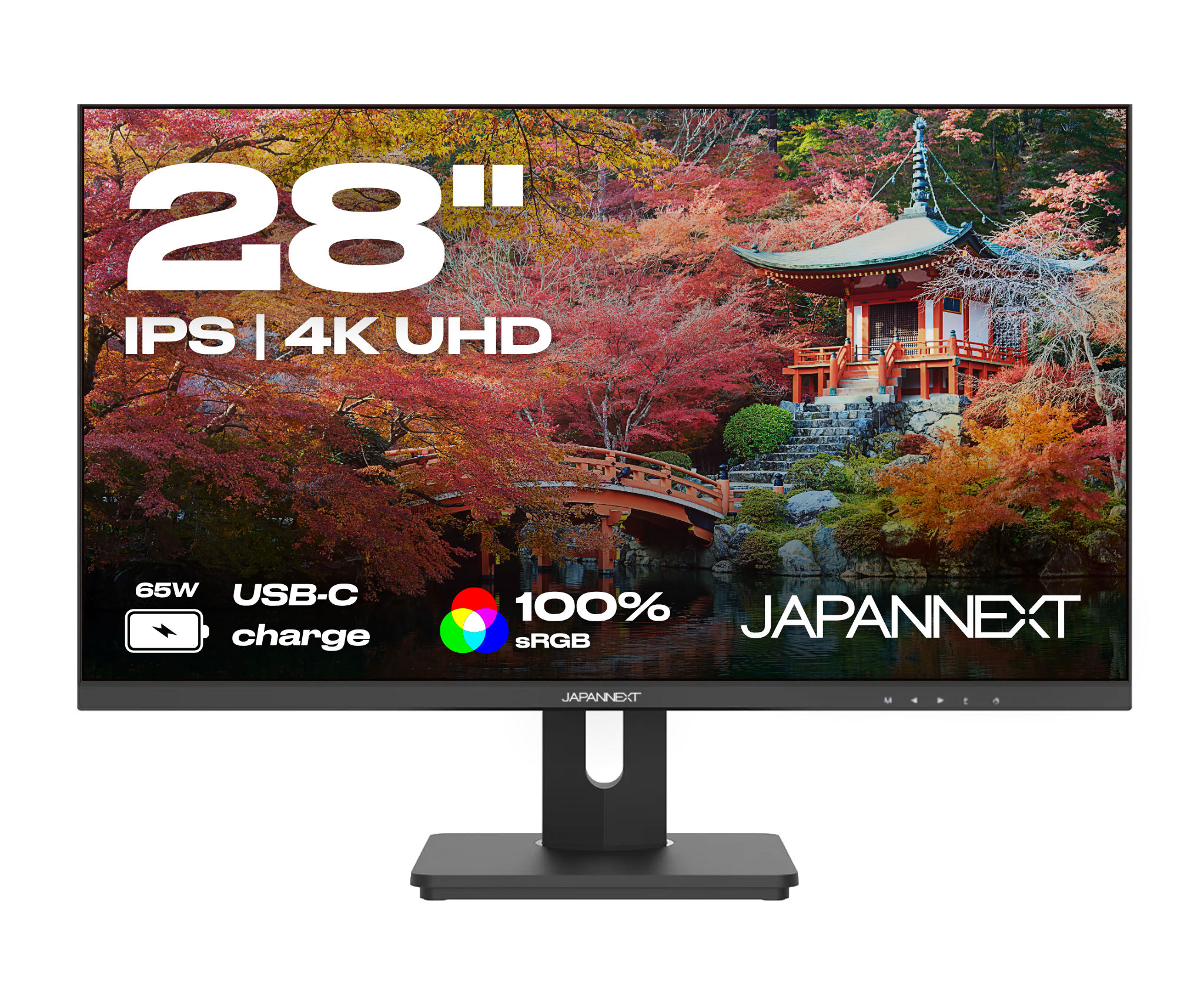 JAPANNEXT 4KモニターJN-IPS282UHDR-C65W JAPANNEXT 28型 IPS 4K液晶モニター USB Type-C(最大65W給電対応） JN