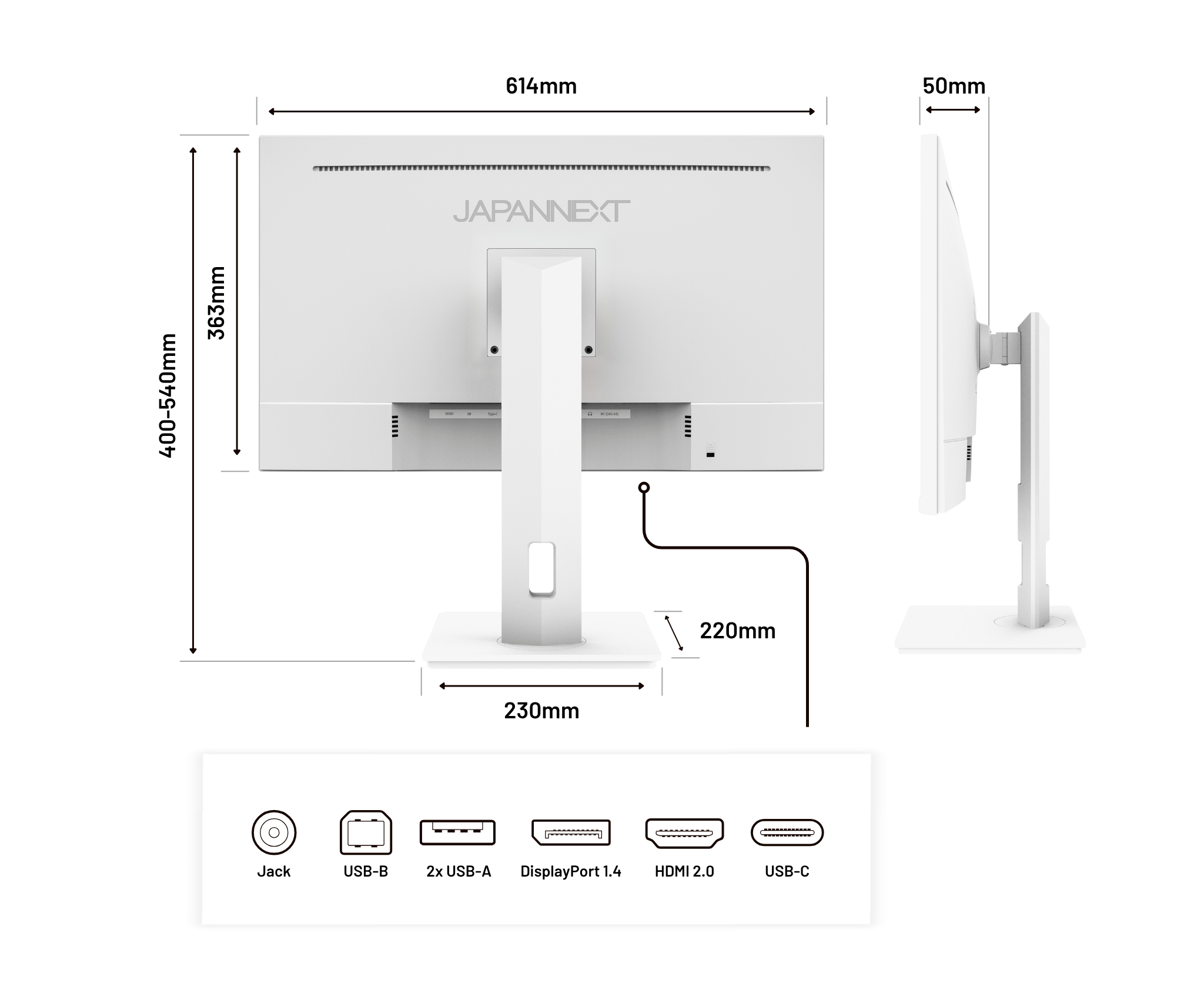 Monitor de PC para oficina | 27" | 4K UHD | USB-C (+ carga de 65W)