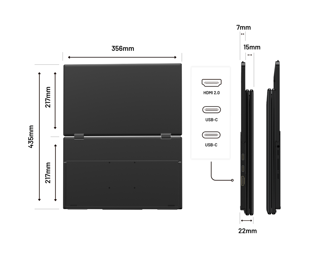 Pantalla doble móvil | 2 x 15,6» | IPS | FHD