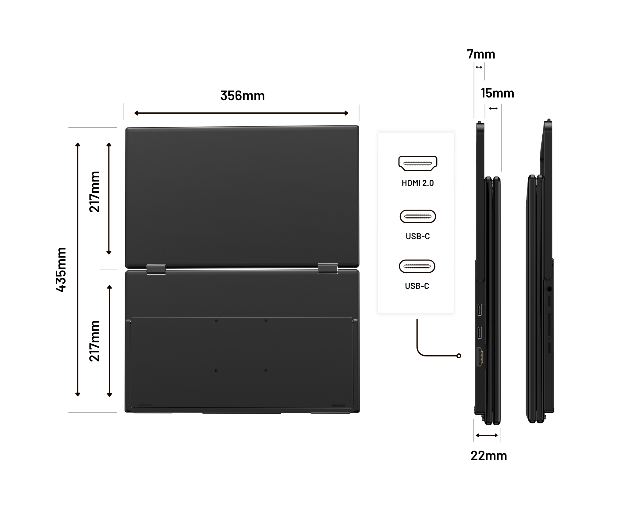 Pantalla doble móvil | 2 x 15,6» | IPS | FHD