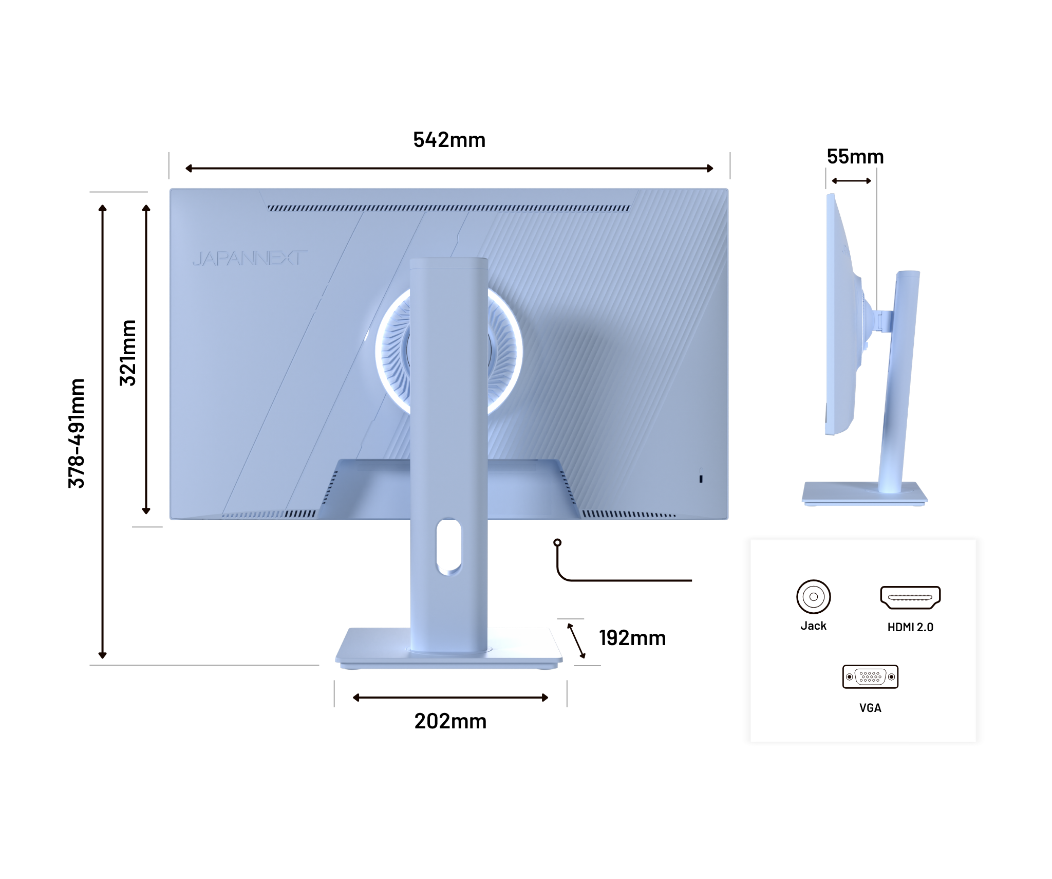 Monitor Gaming | 23,8" | IPS | Full HD | 165 Hz | Azul pastel