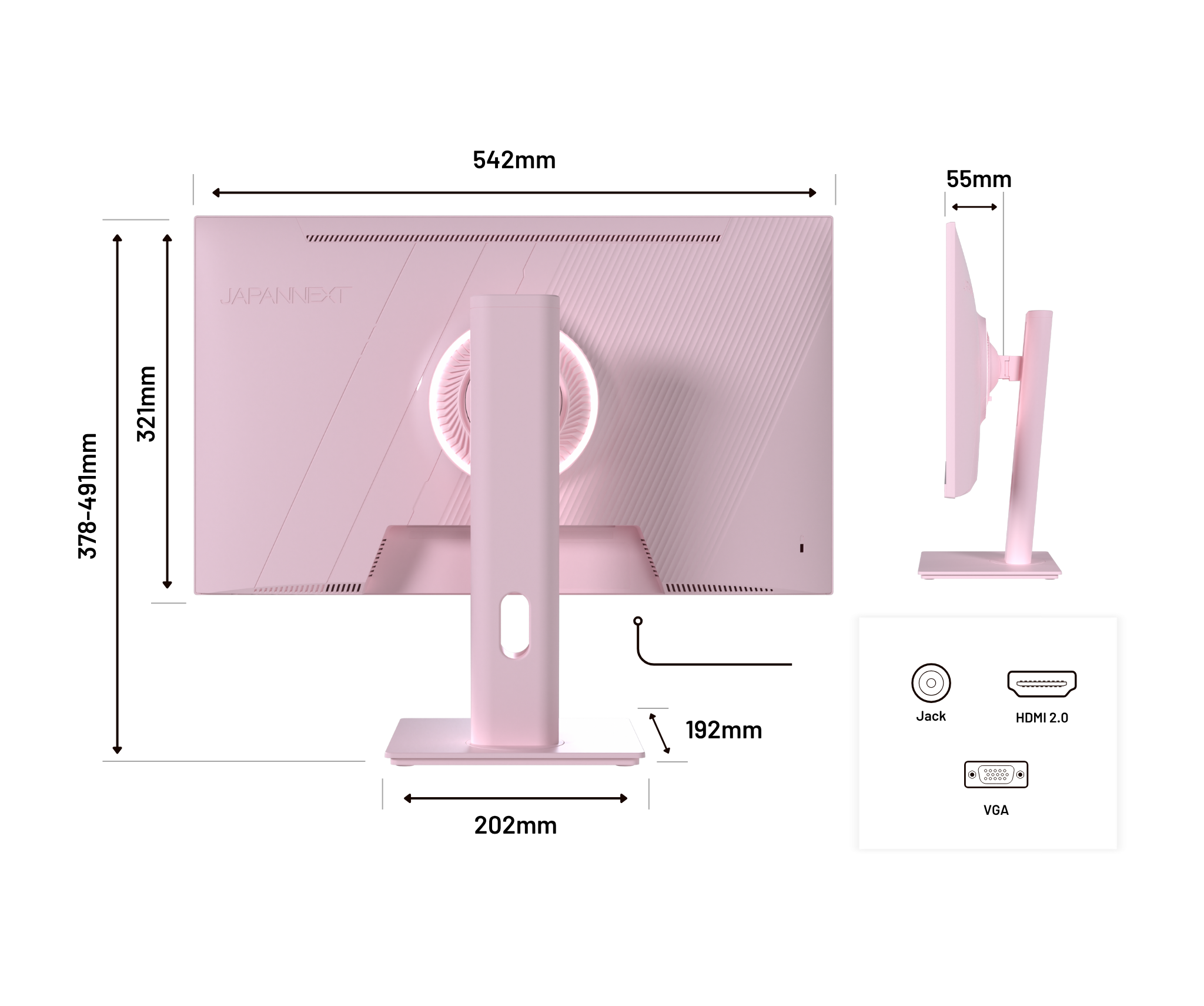 Monitor Gaming | 23,8" | IPS | Full HD | 165Hz | Rosa pastel