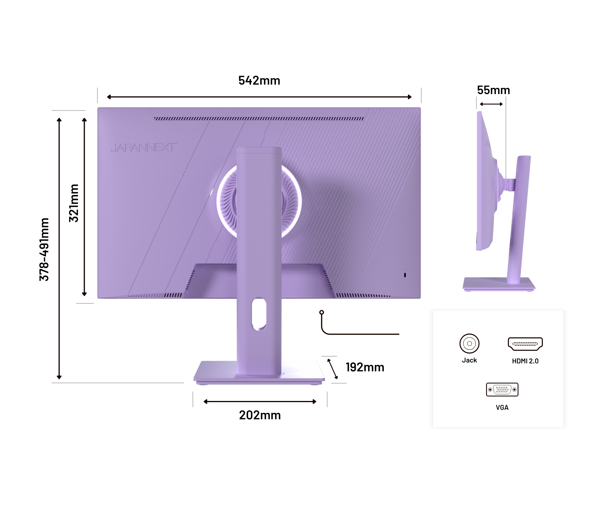 Monitor Gaming | 23,8" | IPS | Full HD | 165 Hz | Violeta pastel