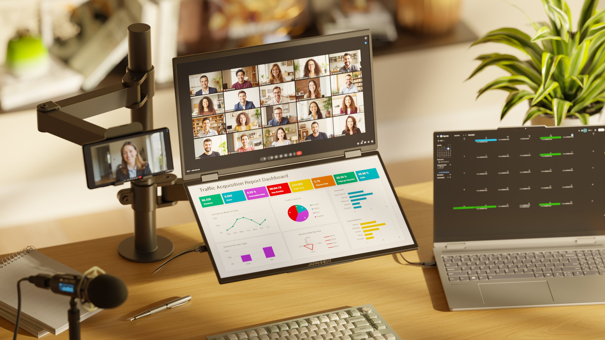 Móvil de doble pantalla | 2 x 23,8" | IPS | FHD