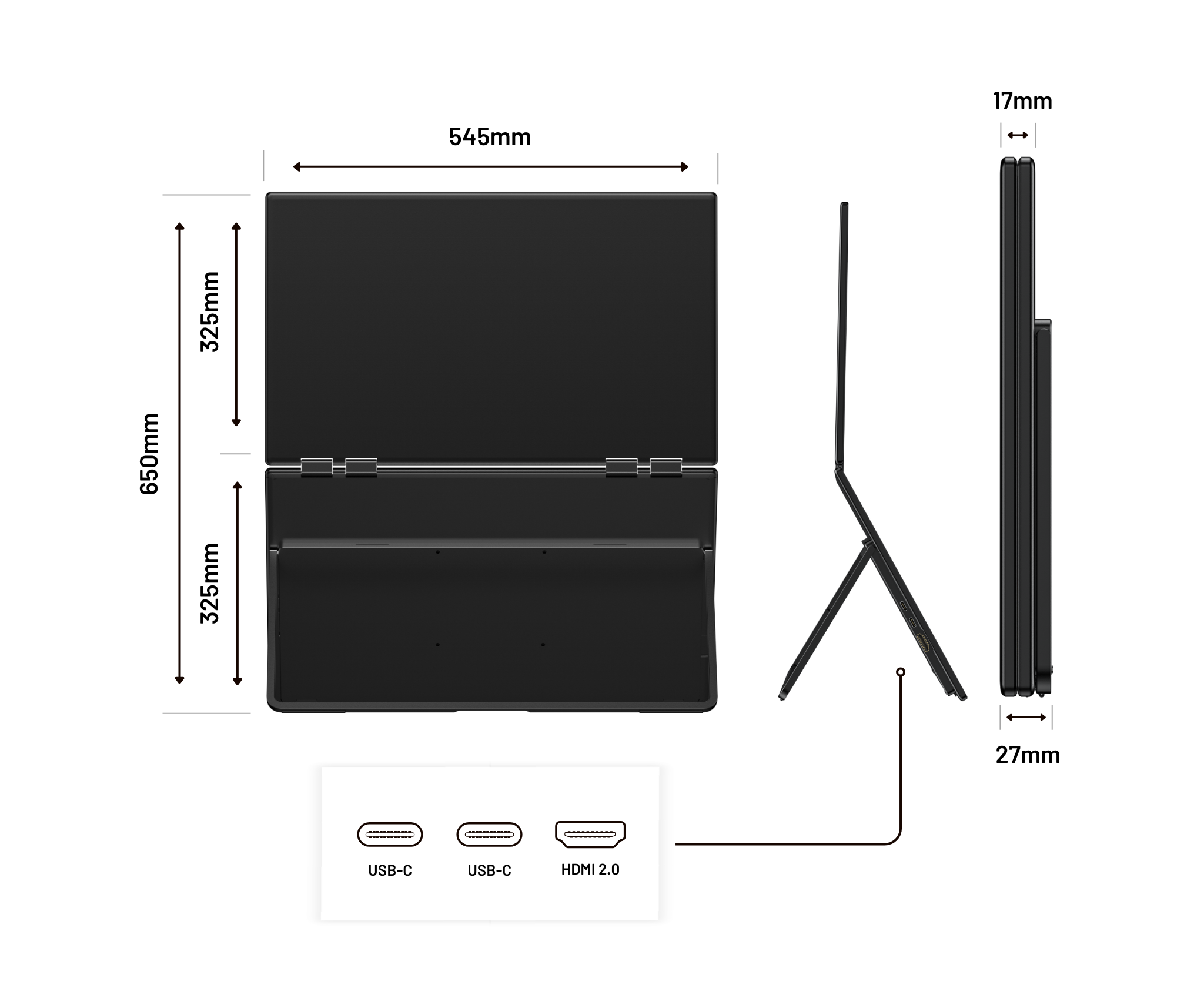 Móvil de doble pantalla | 2 x 23,8" | IPS | FHD