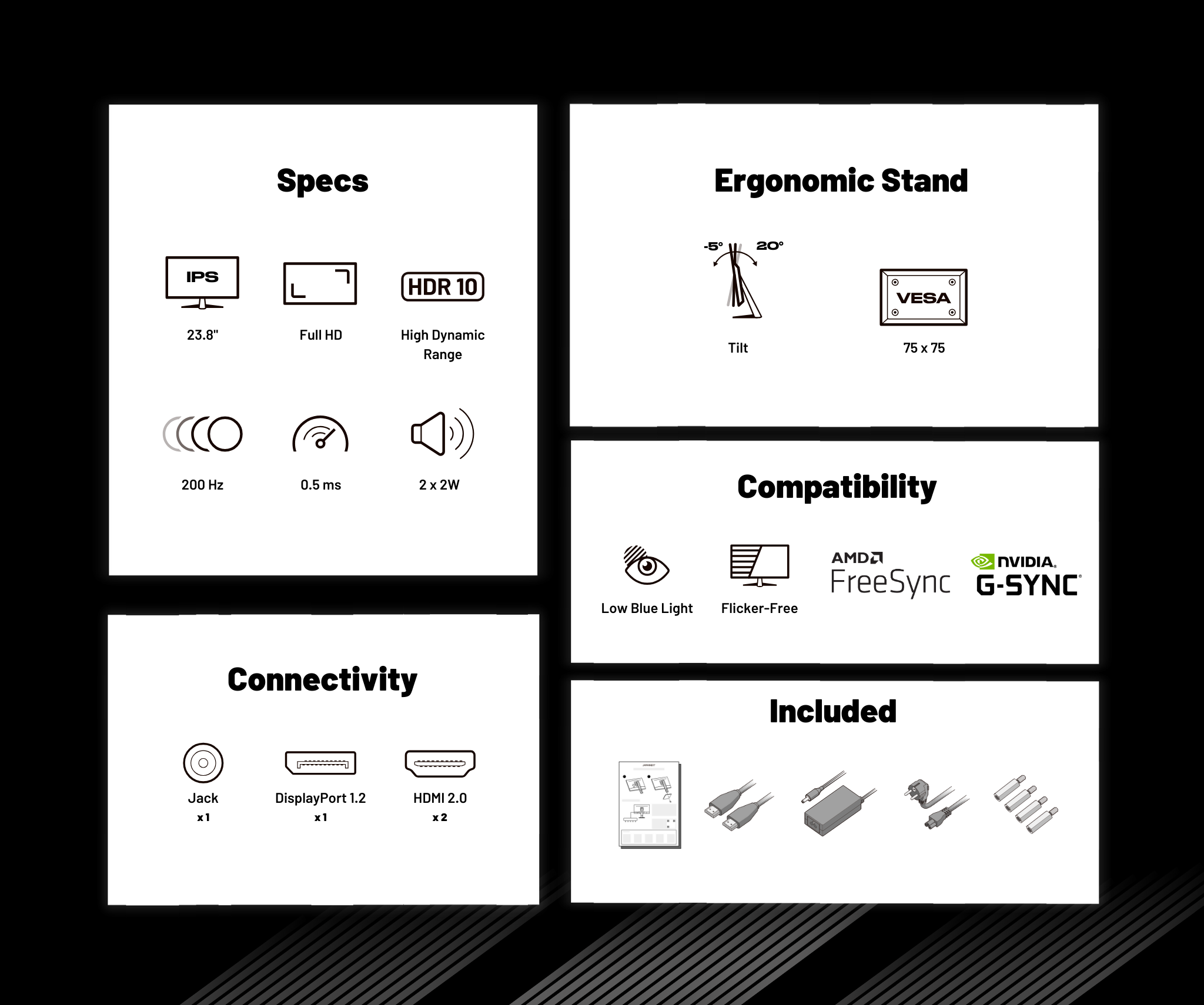 Monitor Gaming | 23,8" | IPS | FHD | 200 Hz