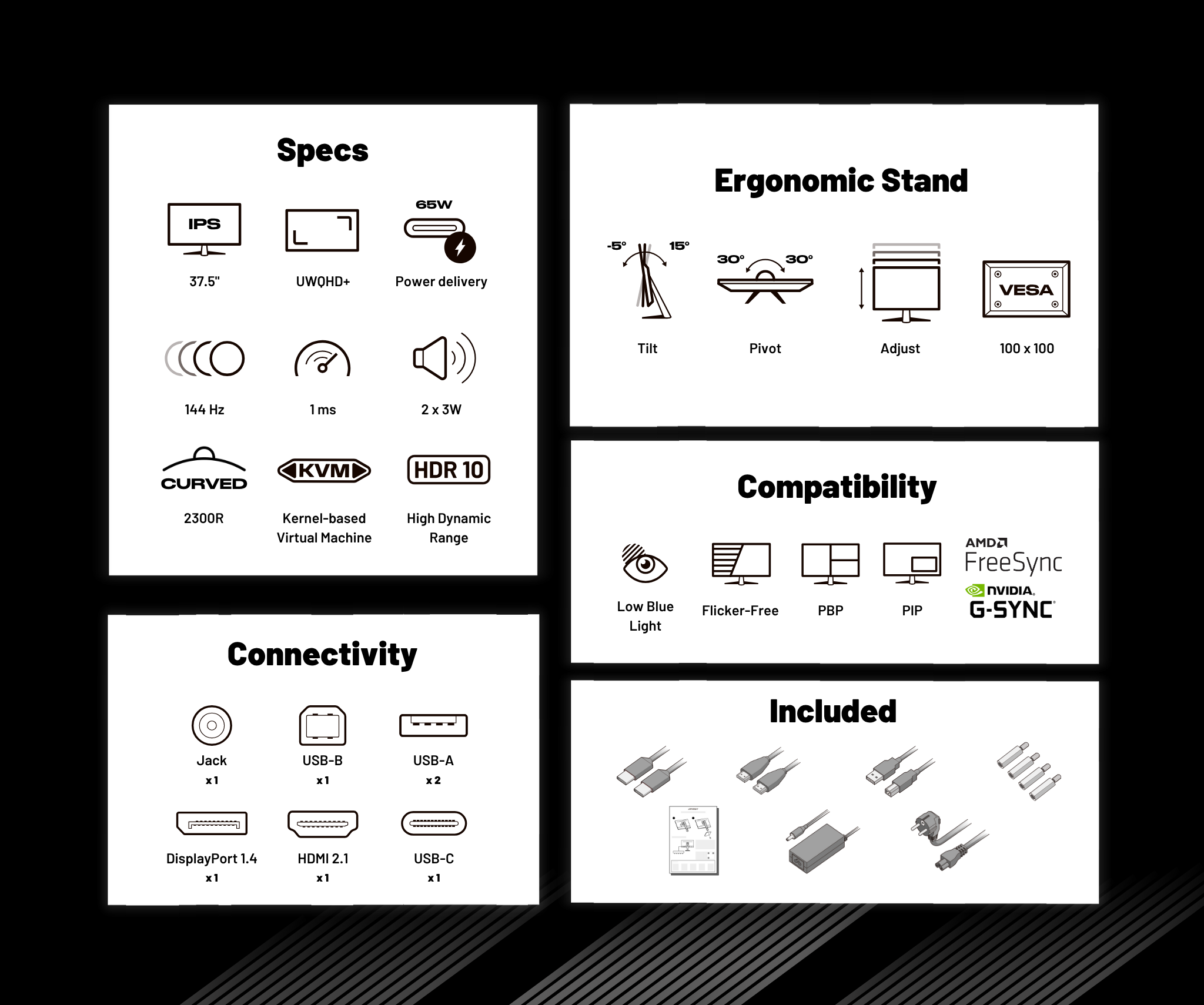 Monitor curvo Gaming | 37,5" | UWQHD+ | Panel IPS | 144 Hz