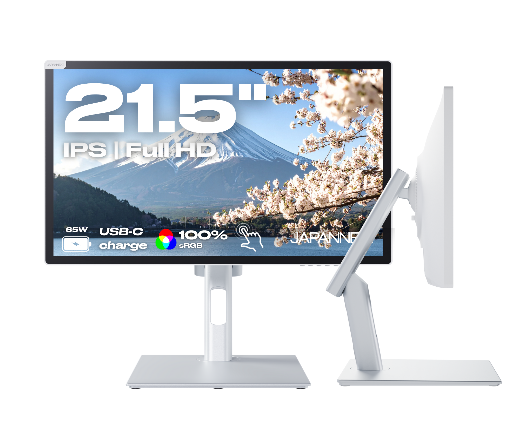 Monitor de oficina | 21,5" | FHD | Táctil | KVM | Entrega de potencia de 65 W | Soporte articulado ergonómico