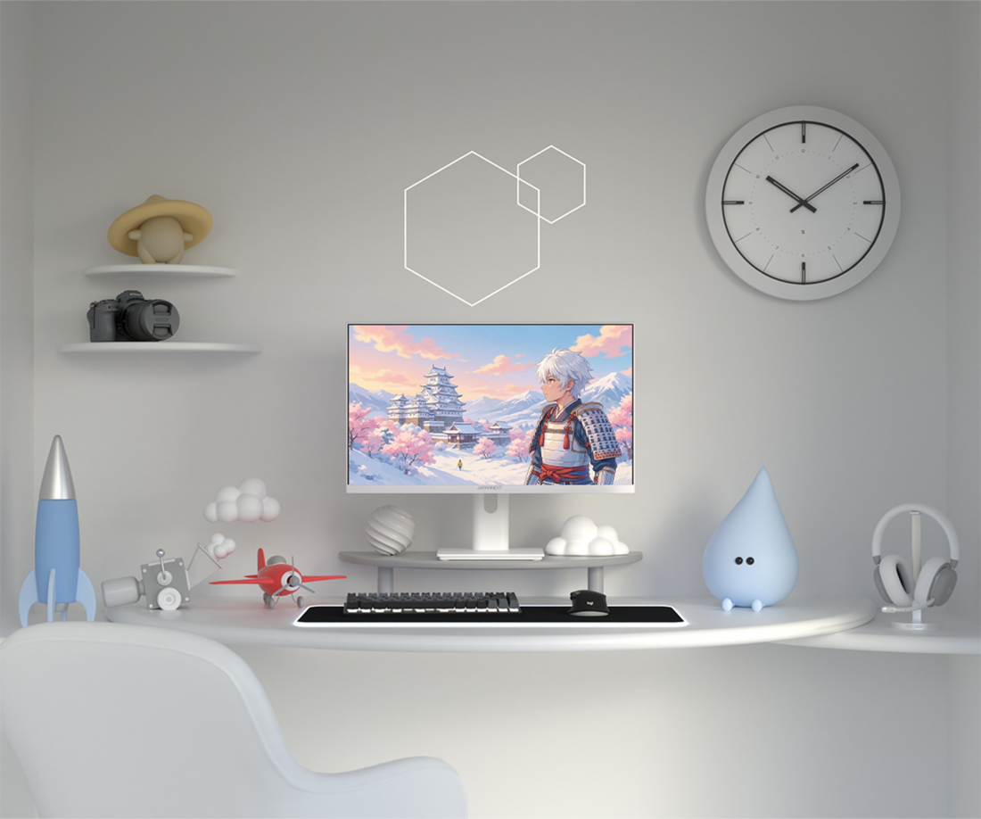 Monitor Gaming | 23,8" | IPS | Full HD | 165 Hz | Blanco pastel