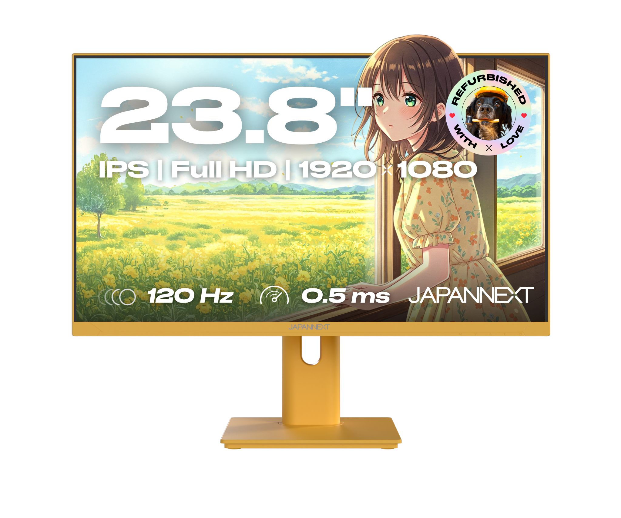 Monitor Gaming | 23,8" | IPS | Full HD | 120Hz | Blanco pastel