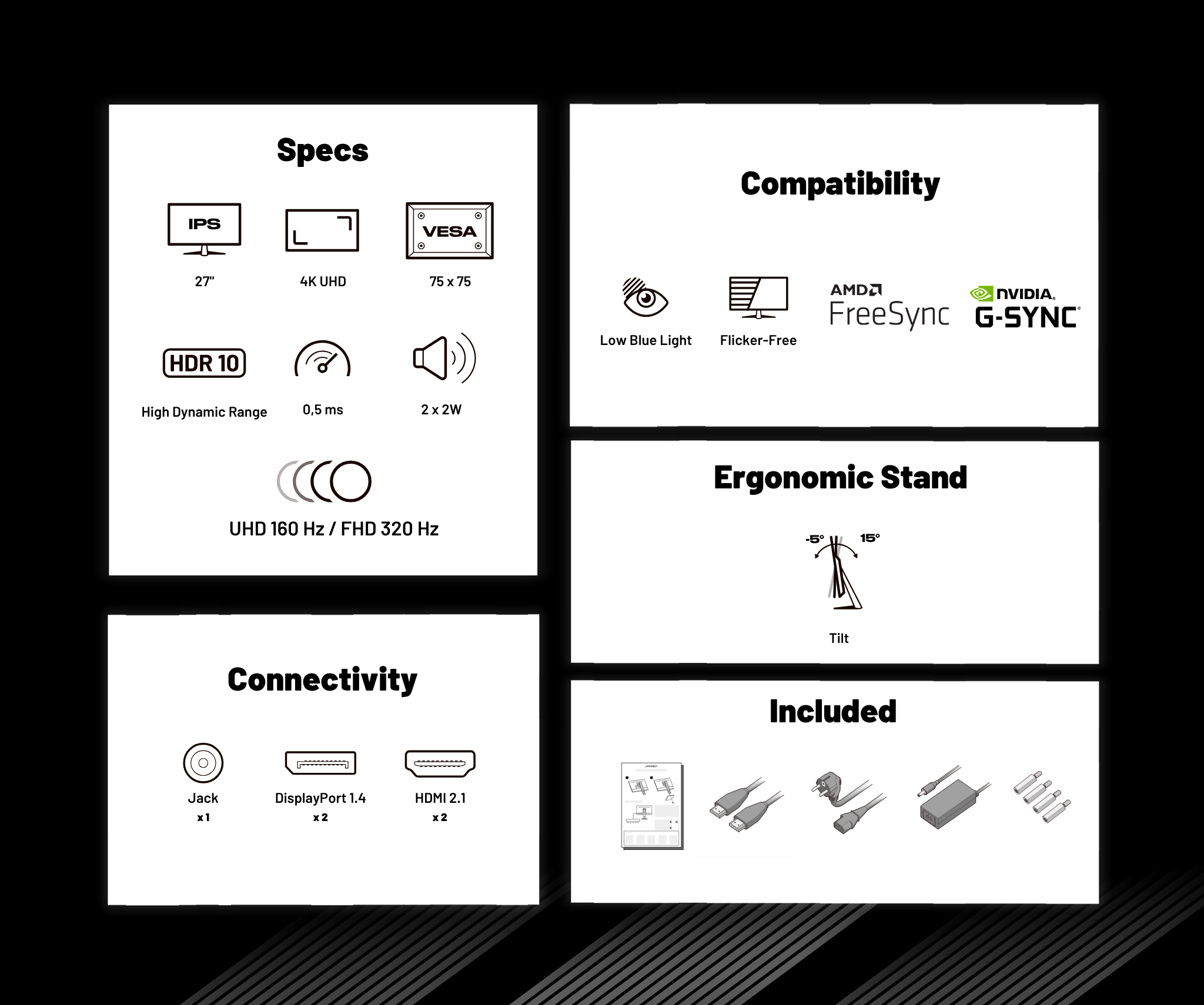 Monitor gaming | 27" | IPS | Modo dual FHD/320 Hz - 4K UHD/160 Hz
