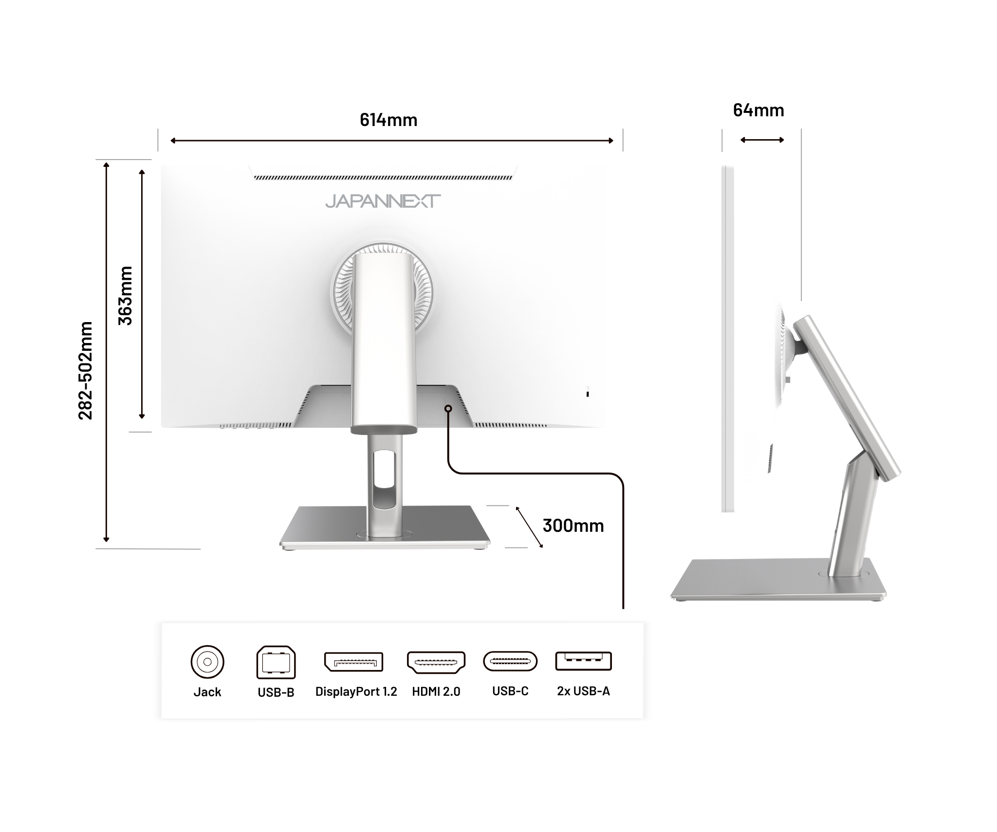 Monitor para oficina | 27" | WQHD | Táctil | USB-C (+carga de 65W) | KVM | Blanco