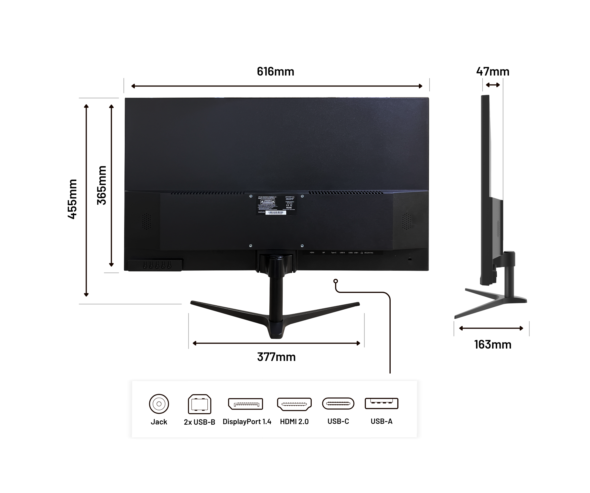 Monitor de PC para oficina | 27" | WQHD | USB-C (+ carga de 65W)