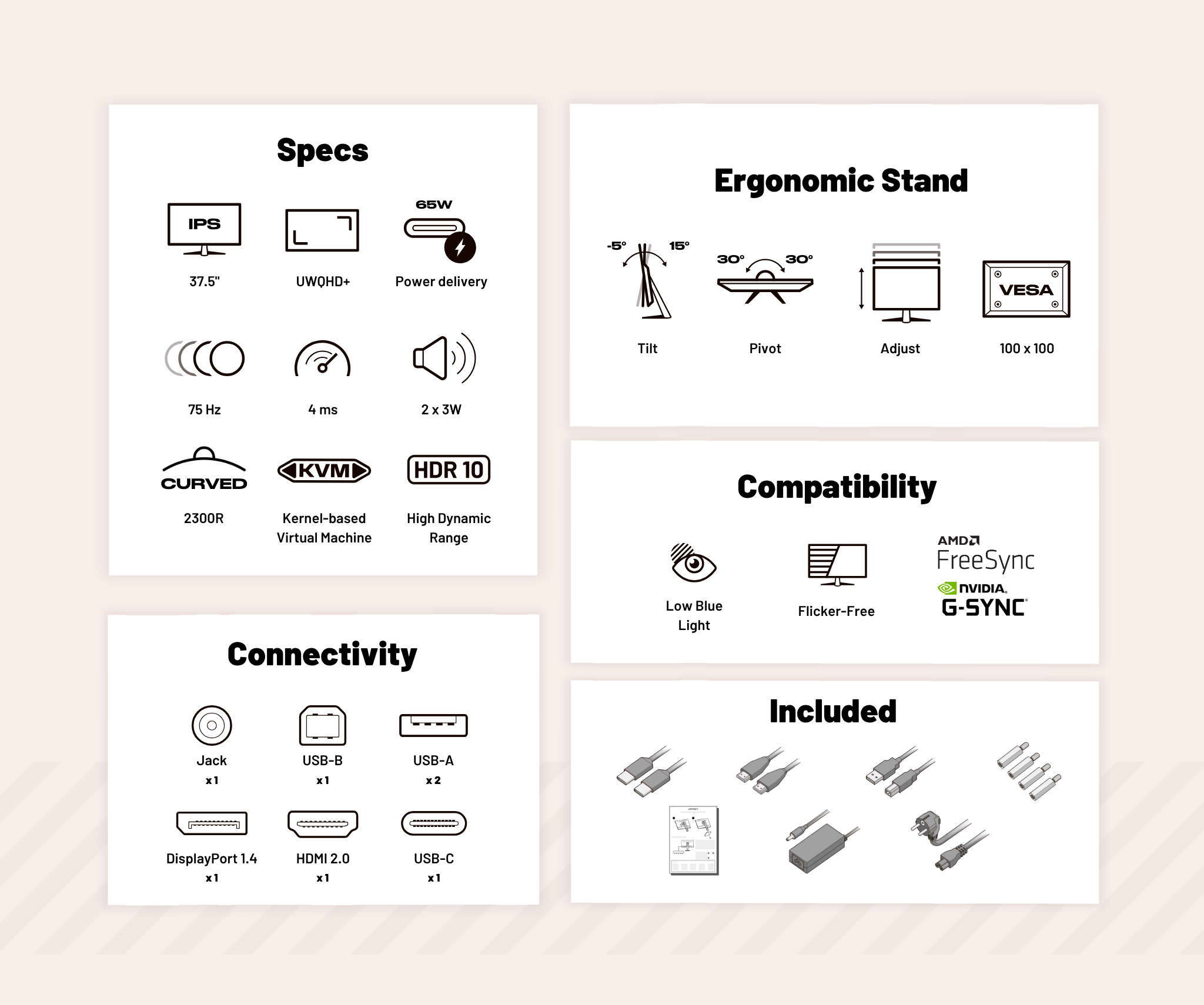 Monitor curvo | 37,5" | UWQHD+ | Panel IPS