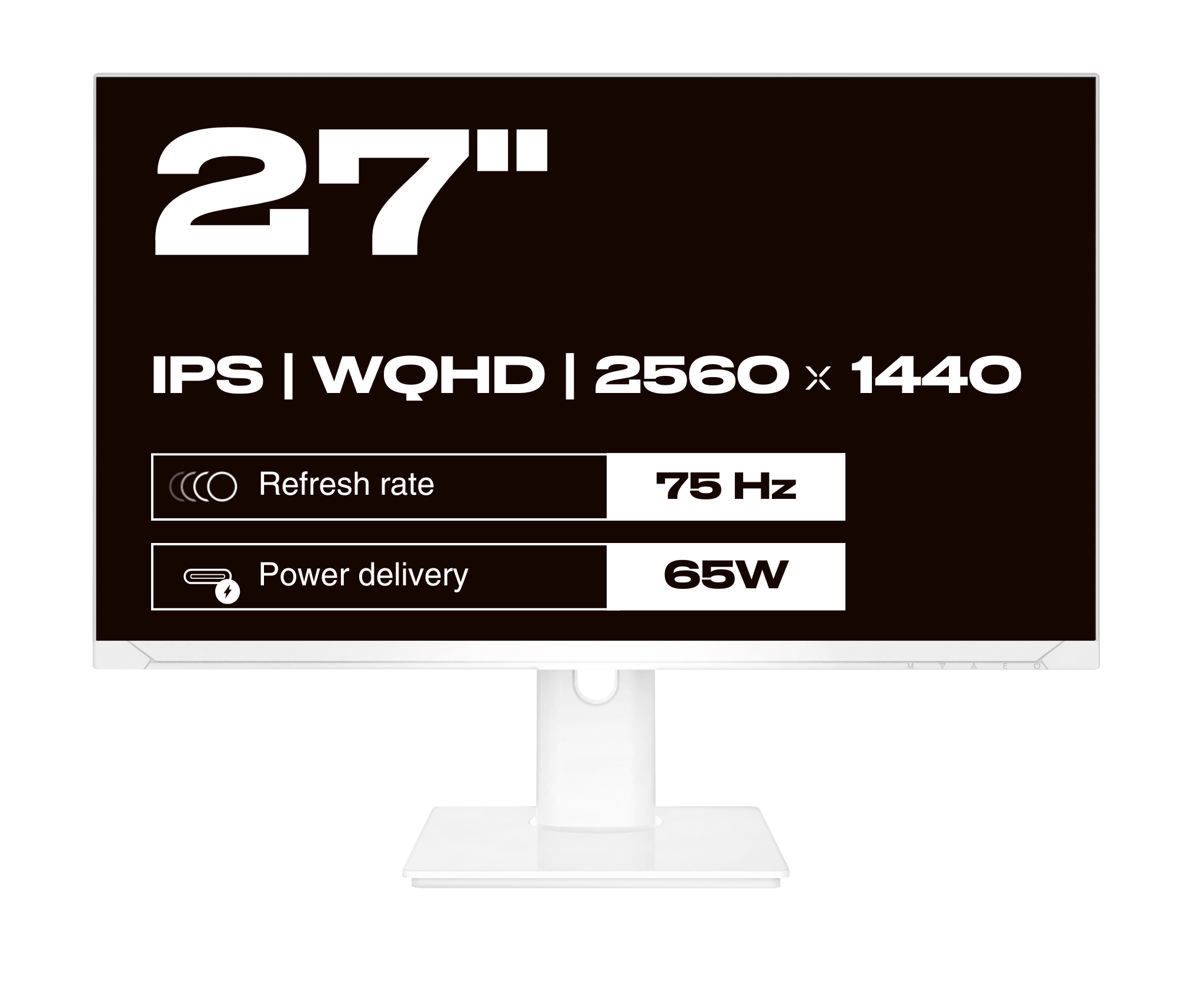 Monitor de PC para oficina | 27" | WQHD | Blanco