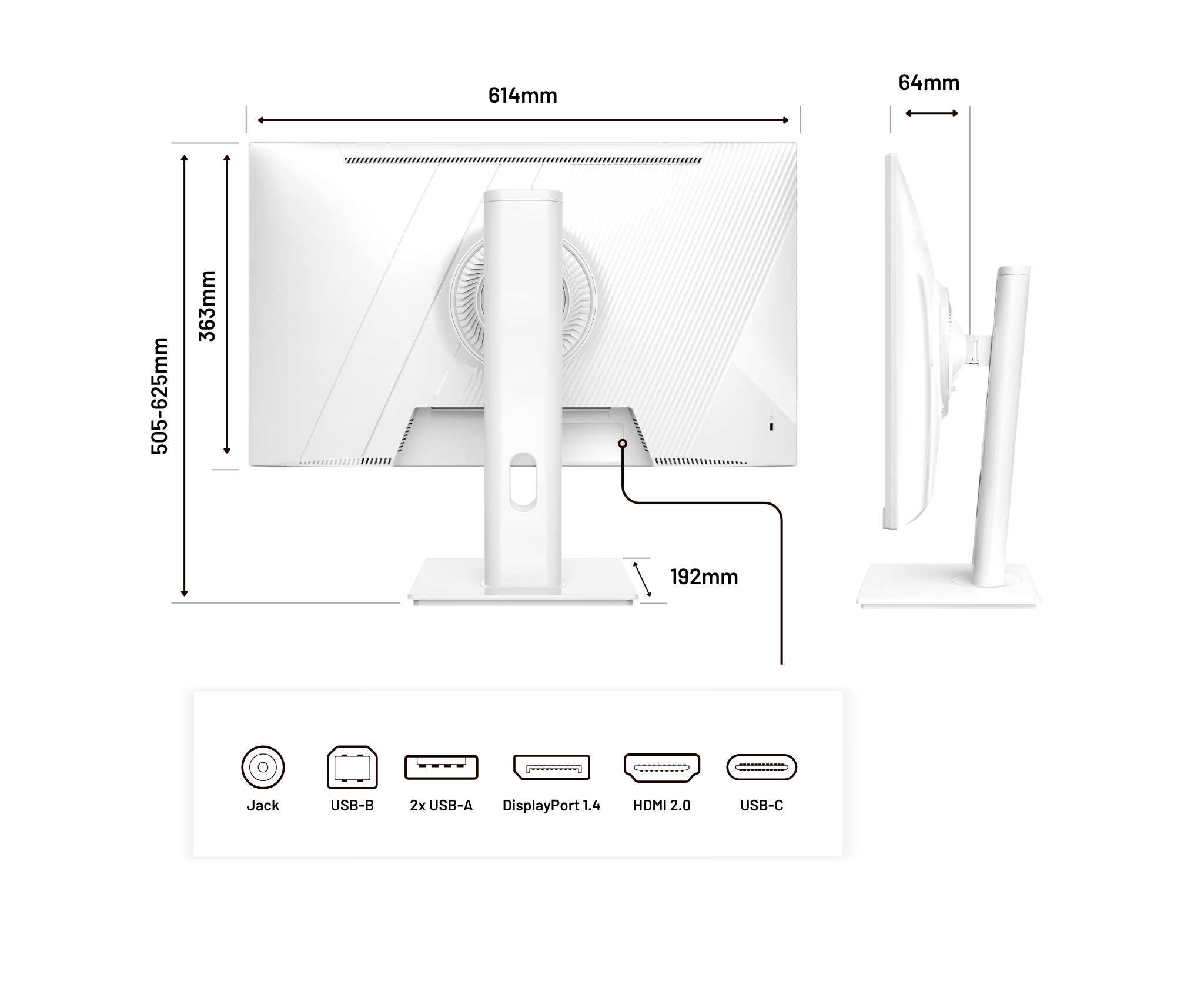 Monitor de PC para oficina | 27" | WQHD | Blanco