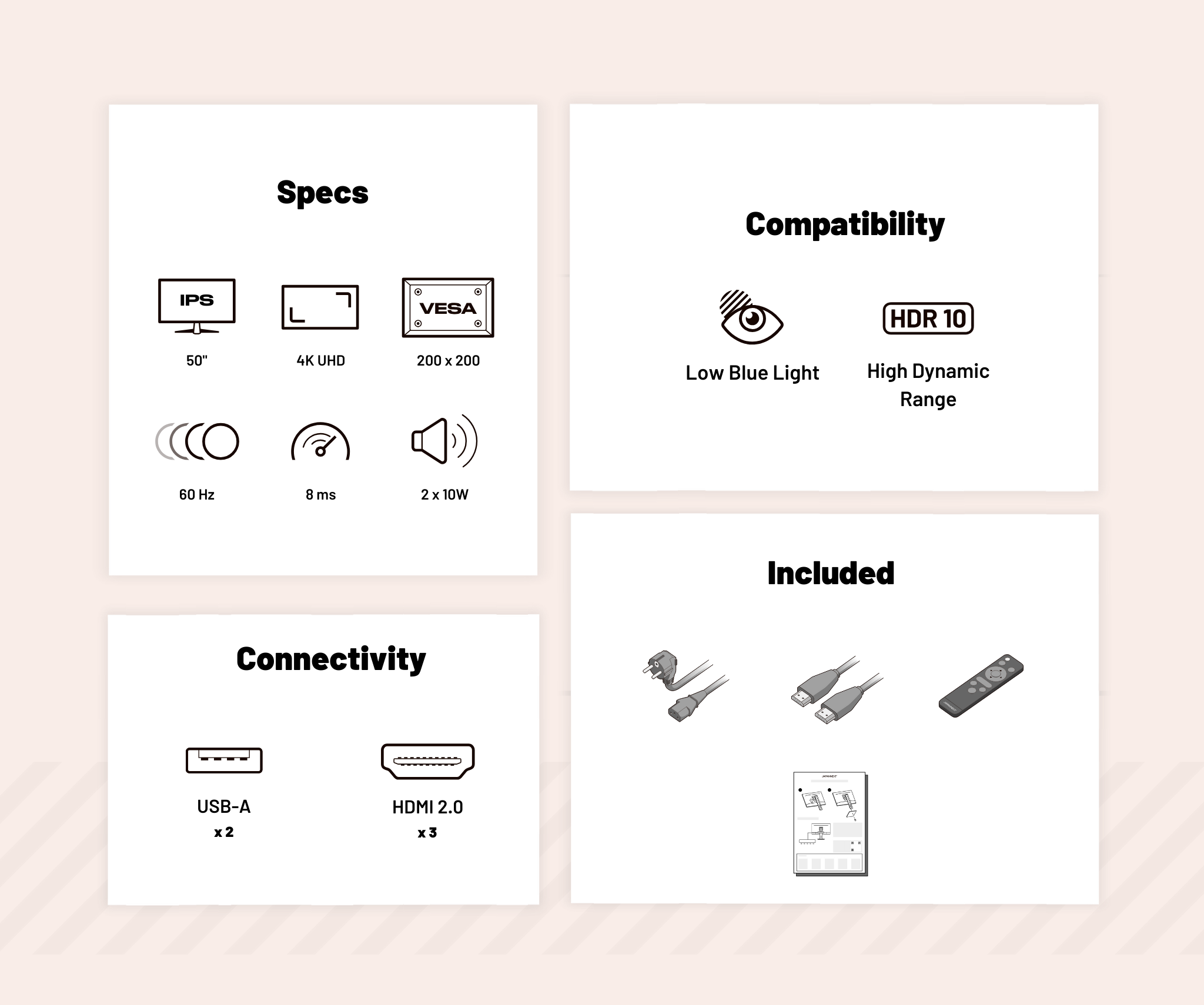 Monitor de gran formato | 50" | IPS | 4K UHD