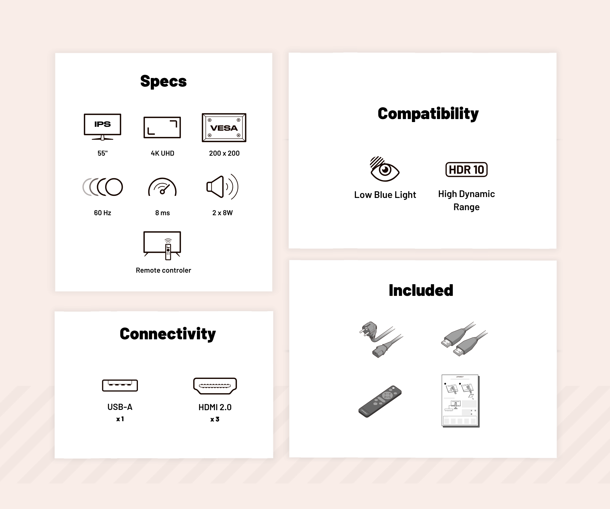 Monitor de gran formato | 55" | IPS | 4K UHD