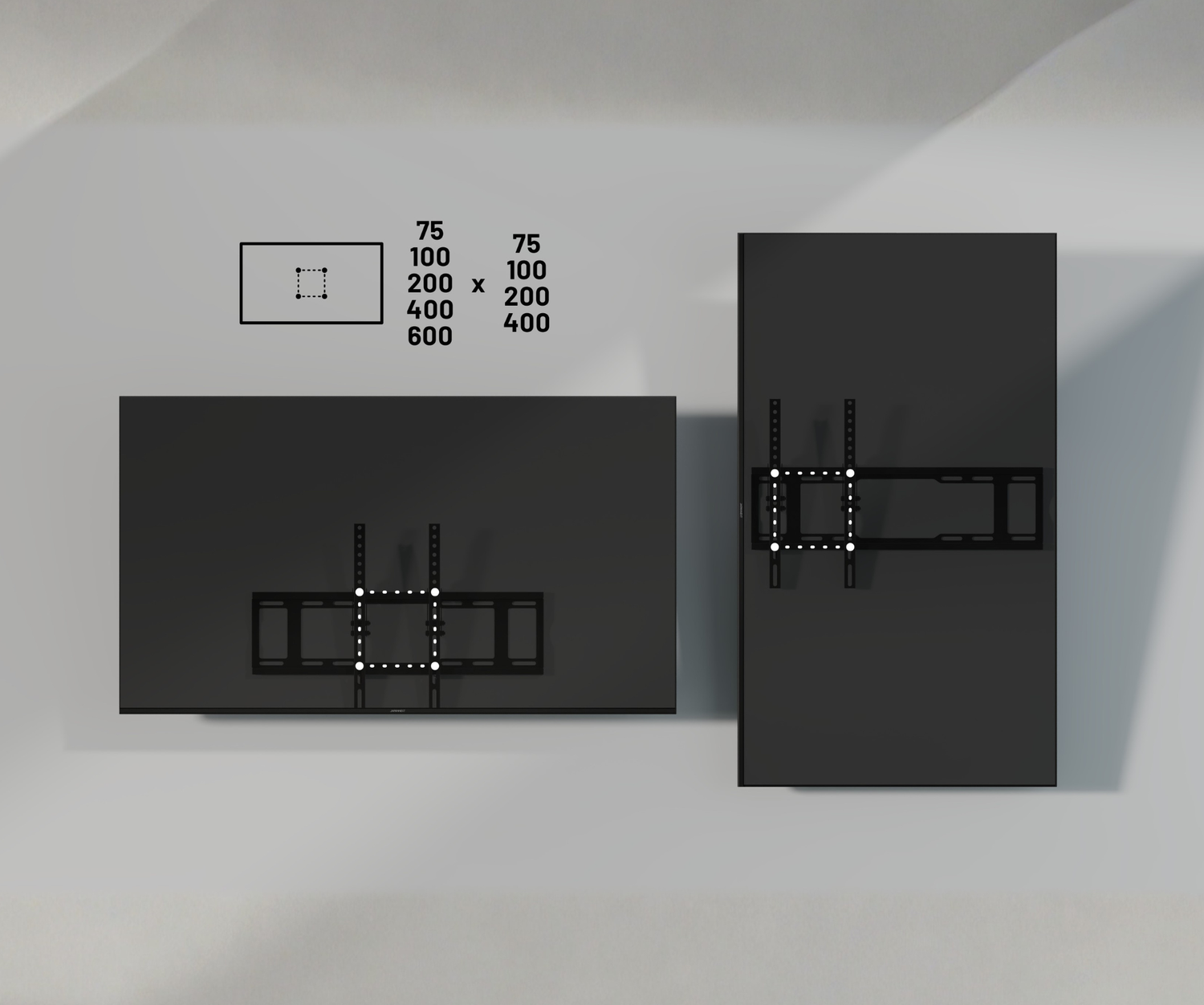 Soporte de pared inclinable para pantallas de gran formato