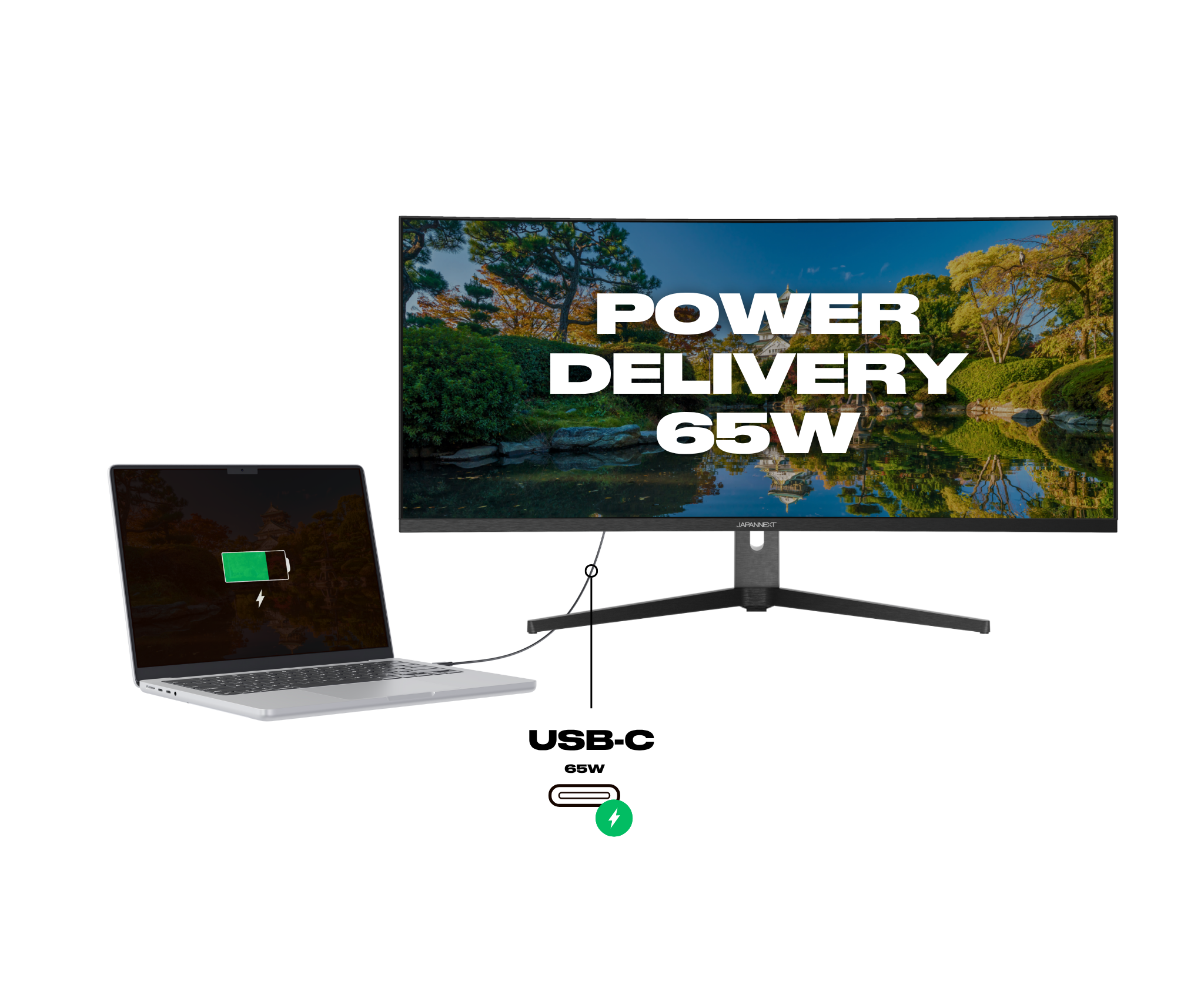 Monitor de PC curvo | 37,5&quot; | UWQHD+ | Panel IPS | USB-C (+ carga de 65W)