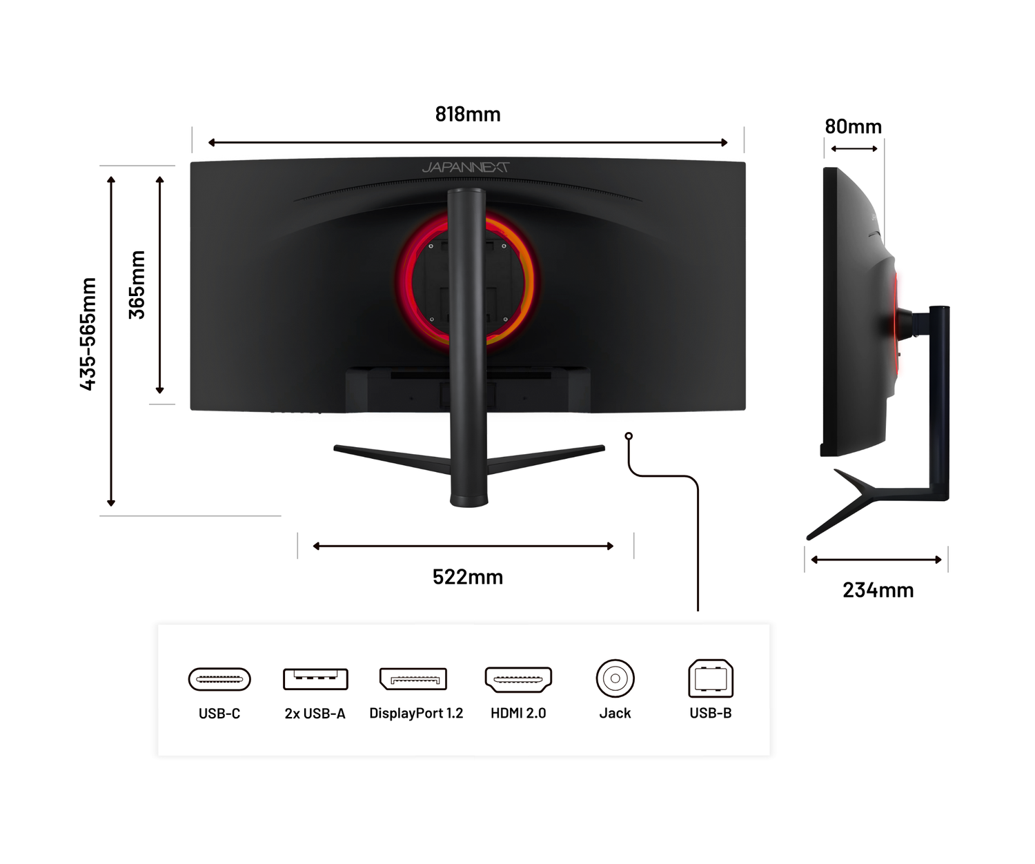 Monitor de PC curvo | 34&quot; | UWQHD | Panel IPS | USB-C (+ carga de 65W)