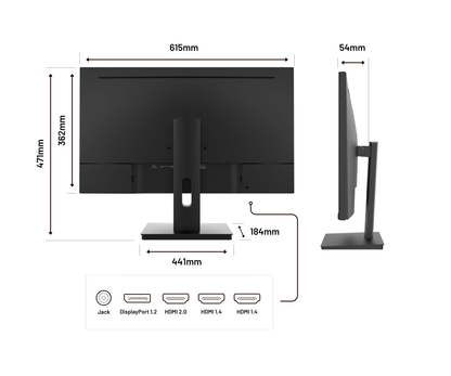 Monitor de PC para oficina | 27&quot; | 4K UHD | 60Hz