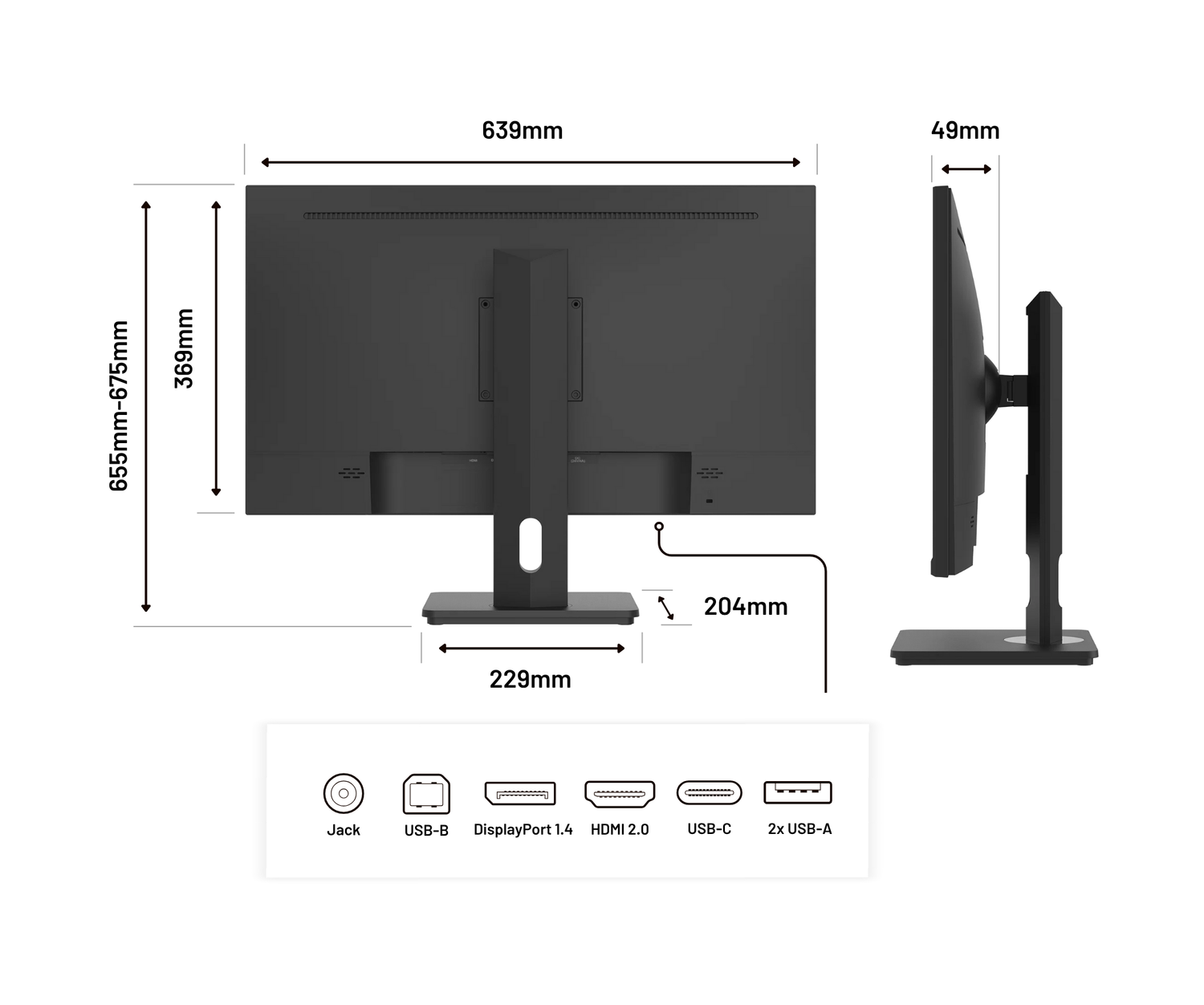 Monitor PC de oficina | 28&quot; | 4K UHD | USB-C (+ carga de 65W)