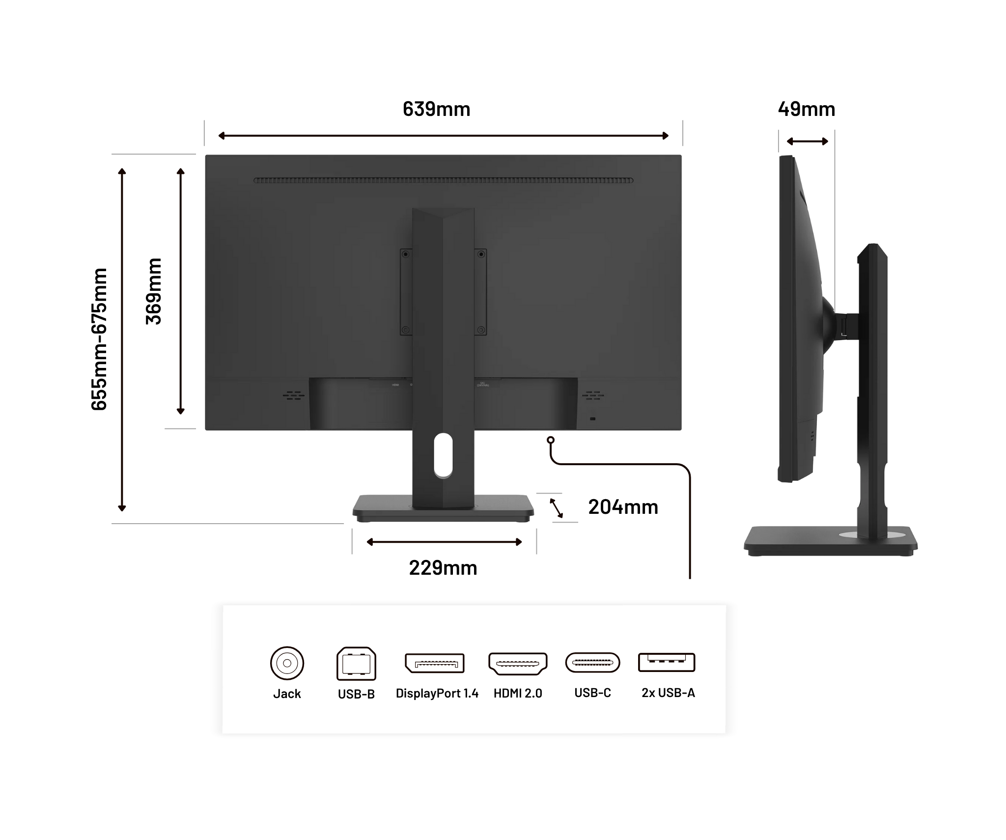 Monitor PC de oficina | 28&quot; | 4K UHD | USB-C (+ carga de 65W)