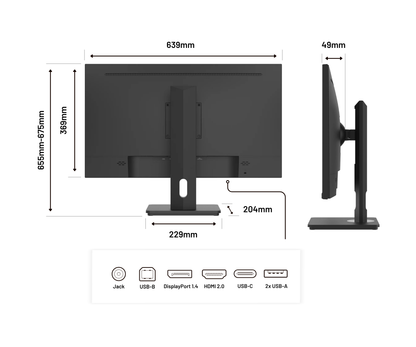 Monitor PC de oficina | 28&quot; | 4K UHD | USB-C (+ carga de 65W)