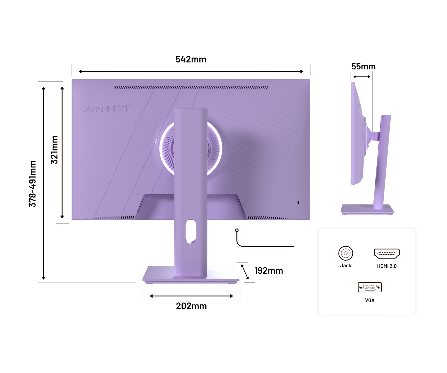 Monitor Gaming | 23,8&quot; | IPS | FHD | 120 Hz | Violeta pastel
