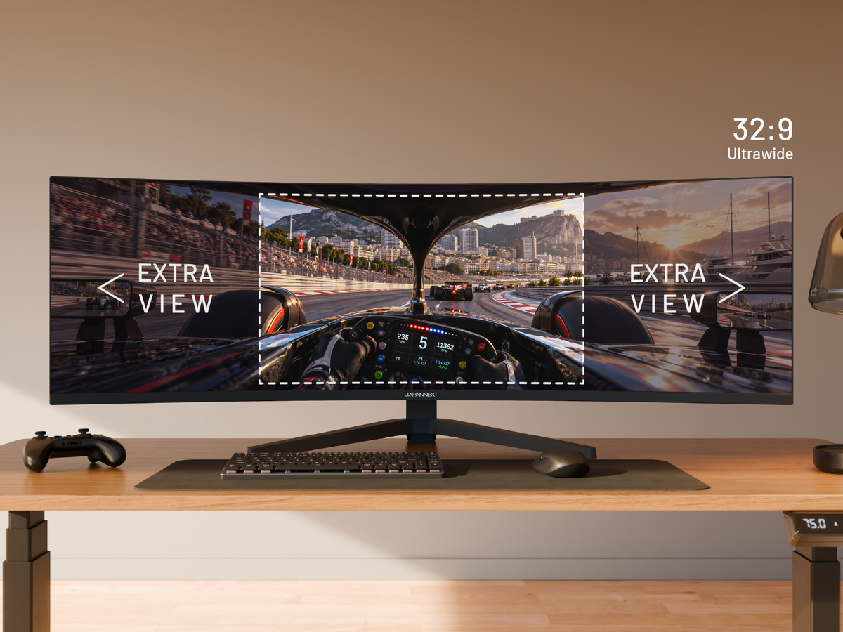 Monitor curvo de 49 pulgadas, 5K UHD, 165 Hz, USB-C 90 W y puerto LAN. Ideal para simuladores gaming y trabajo de oficina