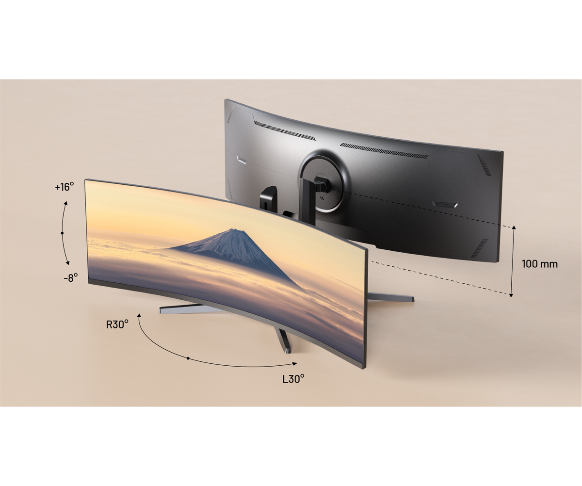 Monitor curvo de 49 pulgadas, 5K UHD, 165 Hz, USB-C 90 W y puerto LAN. Ideal para simuladores gaming y trabajo de oficina