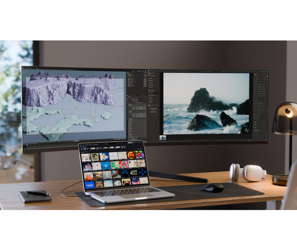 Monitor curvo de 49 pulgadas, 5K UHD, 165 Hz, USB-C 90 W y puerto LAN. Ideal para simuladores gaming y trabajo de oficina