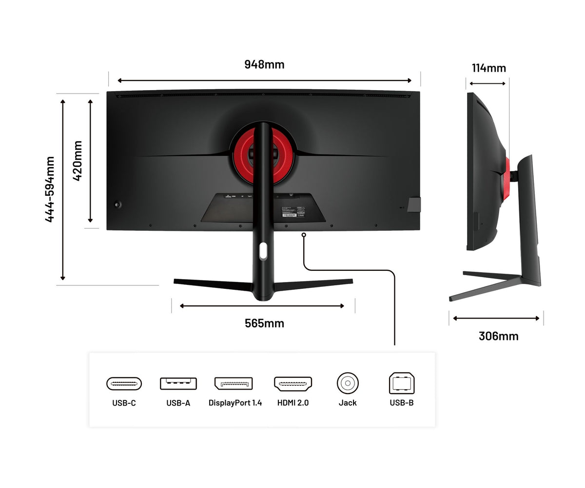 Monitor de PC curvo | 39,7" | IPS | WUHD | USB-C (+ carga de 65W)