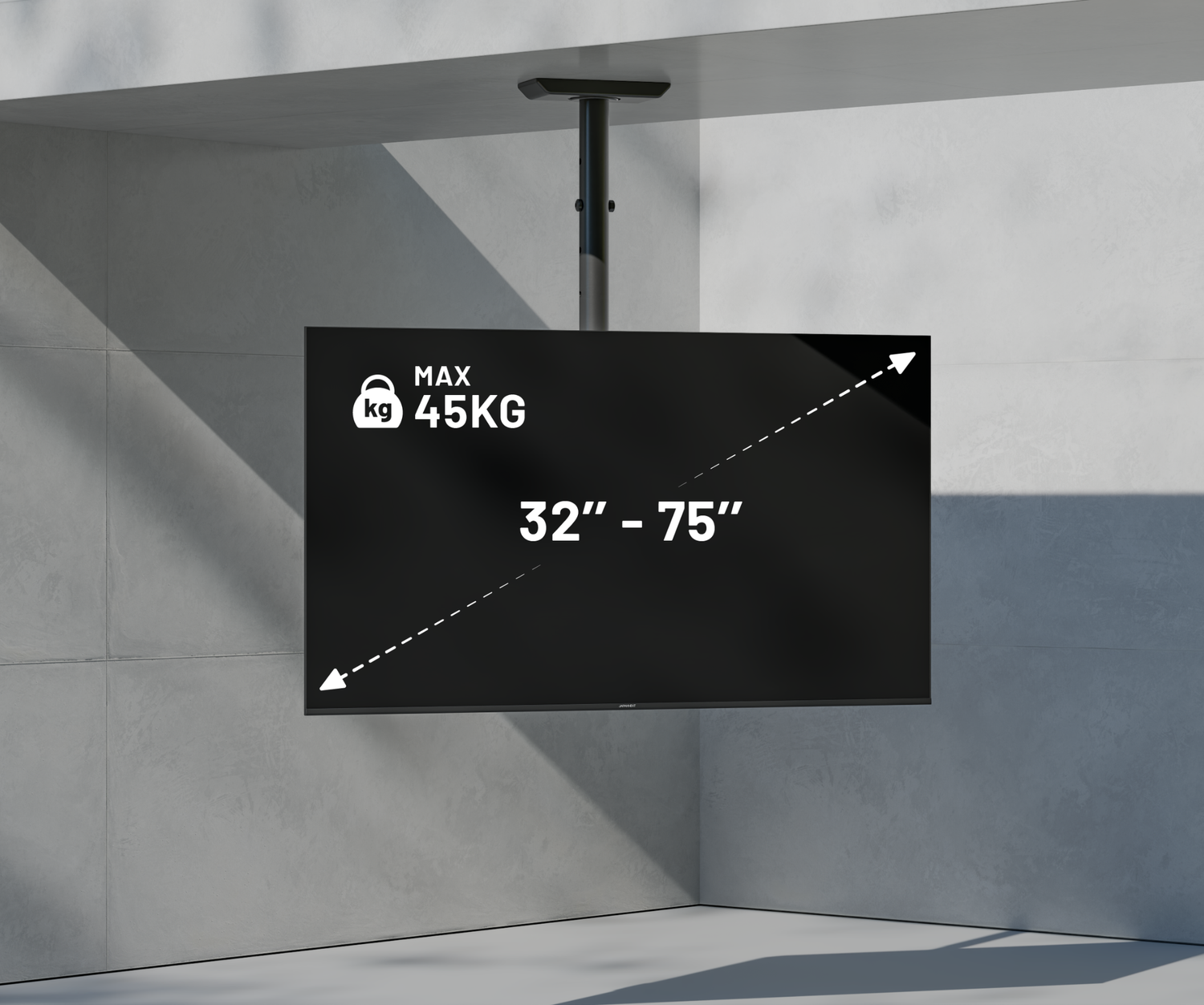 Soporte de techo para pantallas de gran formato de 32” a 75”