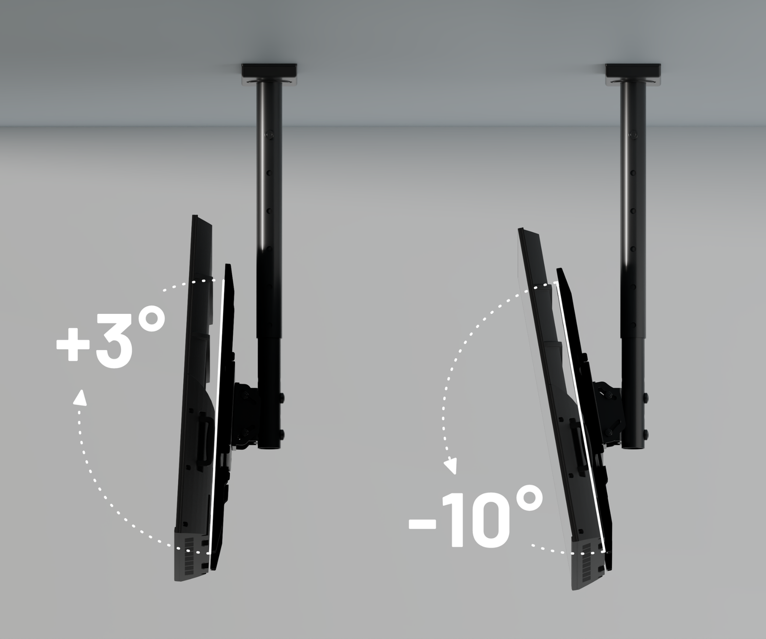 Soporte de techo para pantallas de gran formato de 32” a 75”