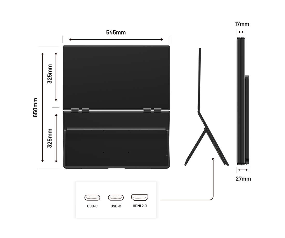 Móvil de doble pantalla | 2 x 23,8&quot; | IPS | FHD