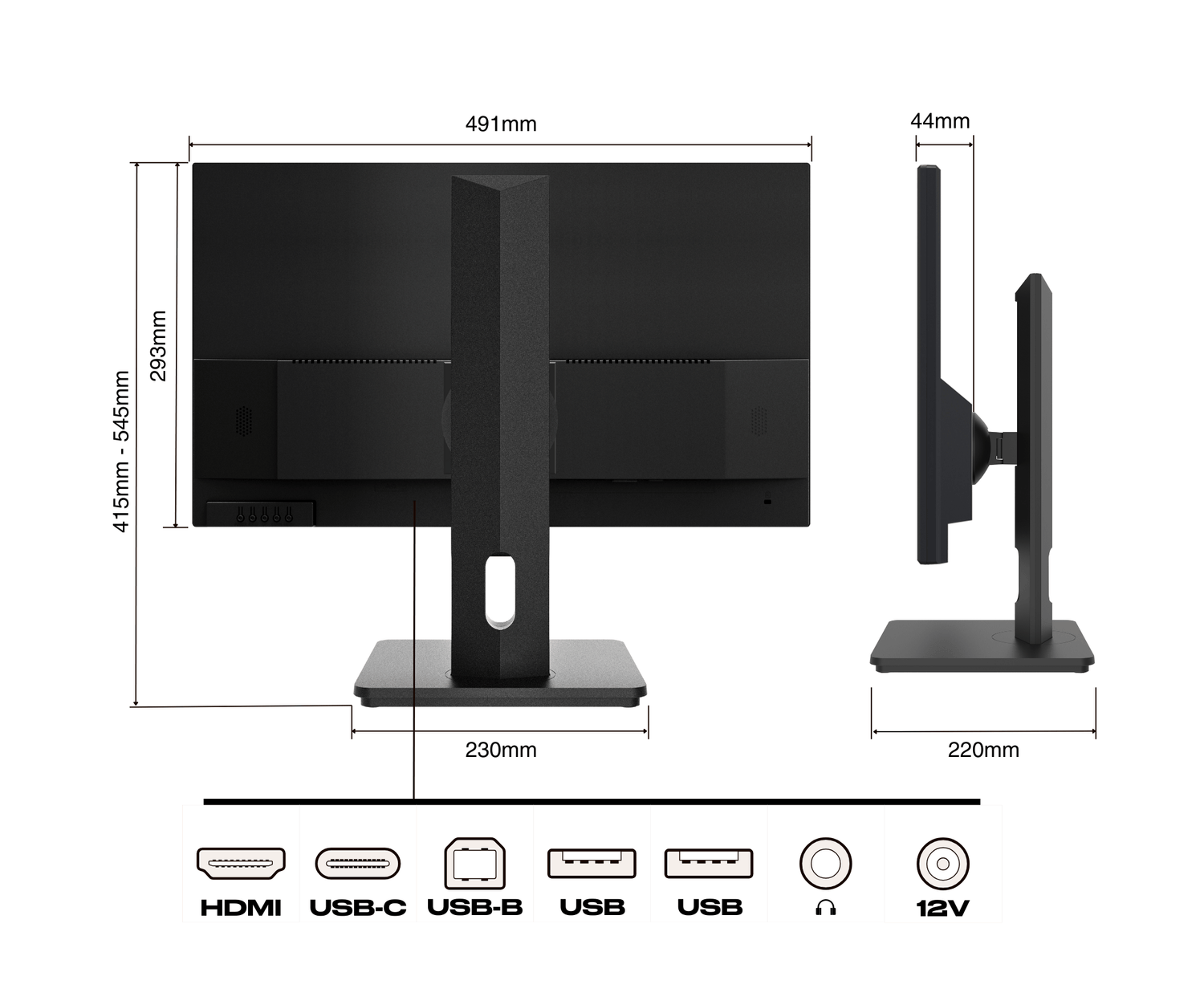 Monitor de PC para oficina | 21,5&quot; | FULL HD | USB-C (+ carga de 65W)