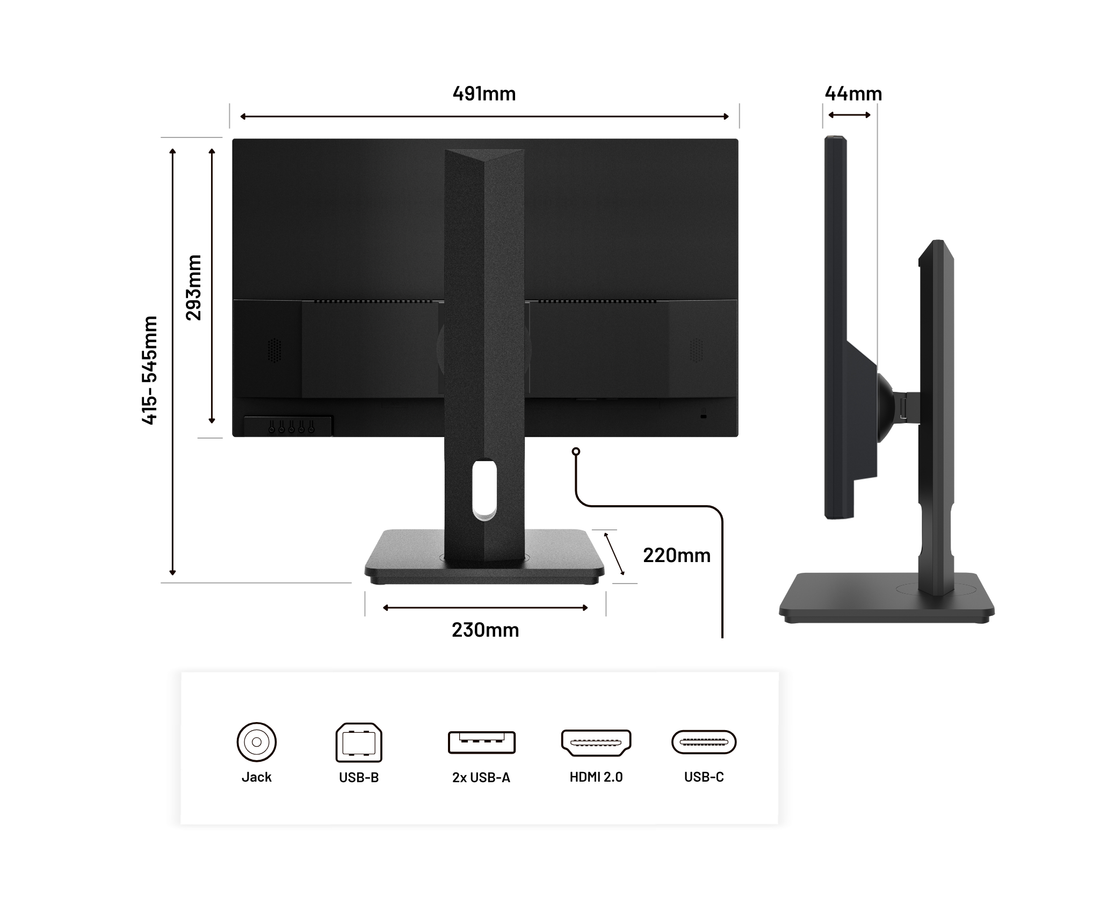Monitor de PC para oficina | 21,5&quot; | FULL HD | USB-C (+ carga de 65W)
