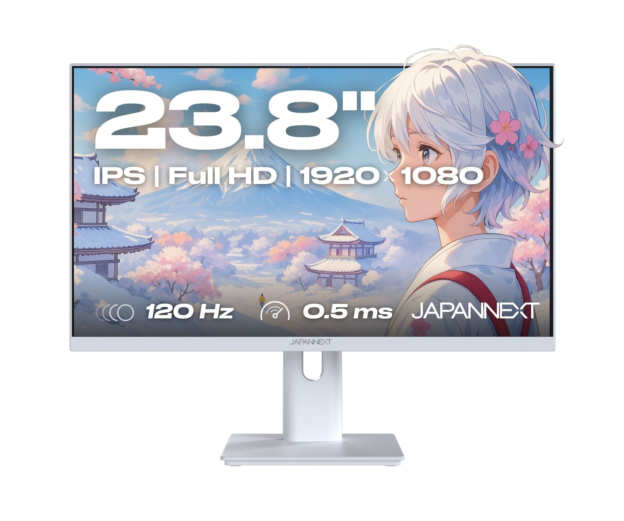 Monitor Gaming | 23,8" | IPS | Full HD | 120Hz | Blanco pastel