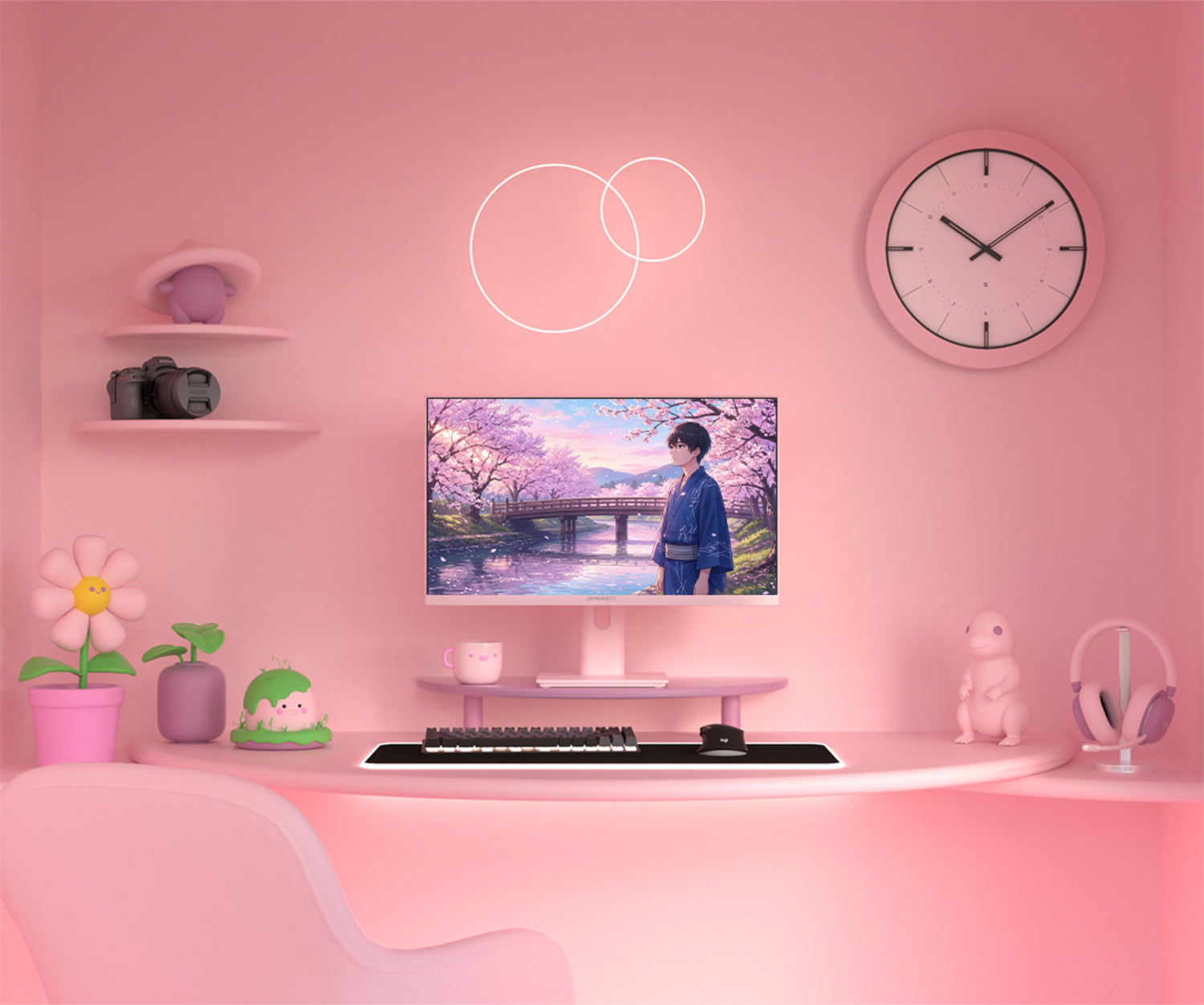 Monitor Gaming | 23,8" | IPS | Full HD | 165Hz | Rosa pastel