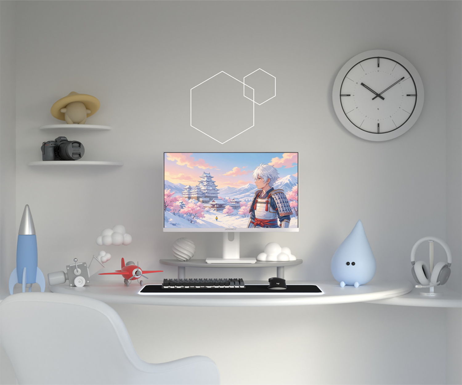 Monitor Gaming | 23,8" | IPS | Full HD | 165 Hz | Blanco pastel